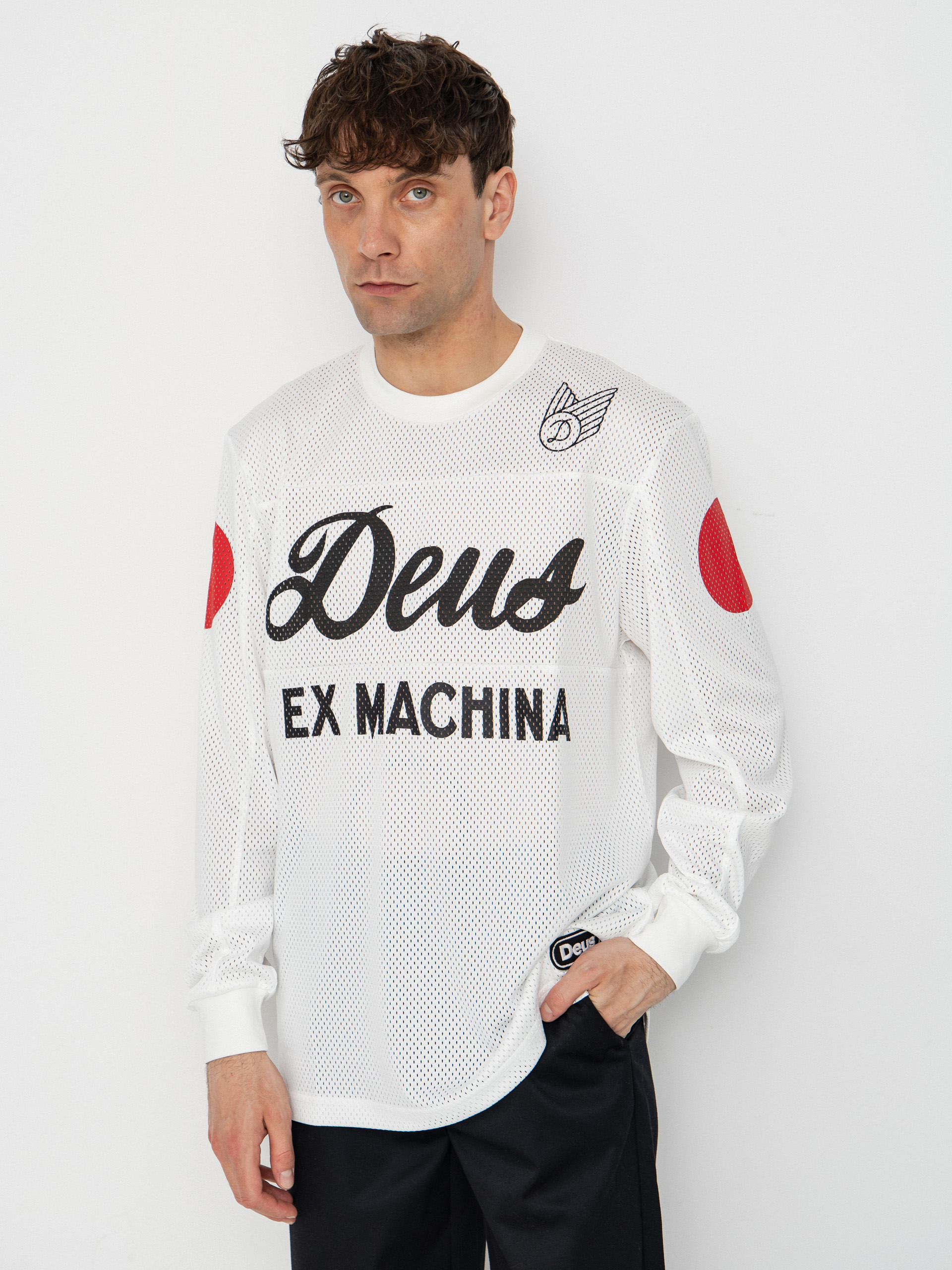 Tričko Deus Ex Machina Saber Moto Jersey (vintage white)