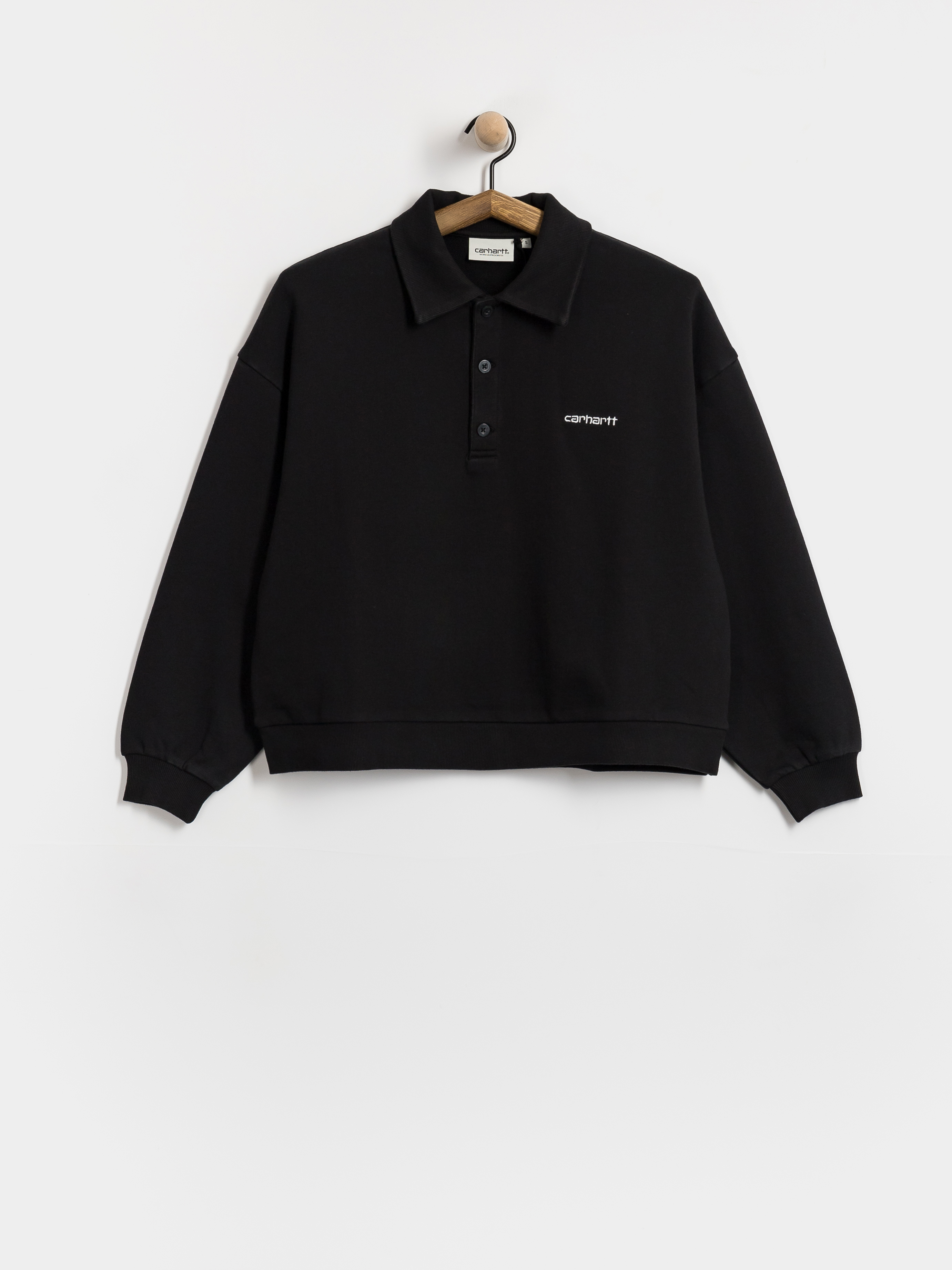 Mikina Carhartt WIP Brenta Polo Wmn (black/white)