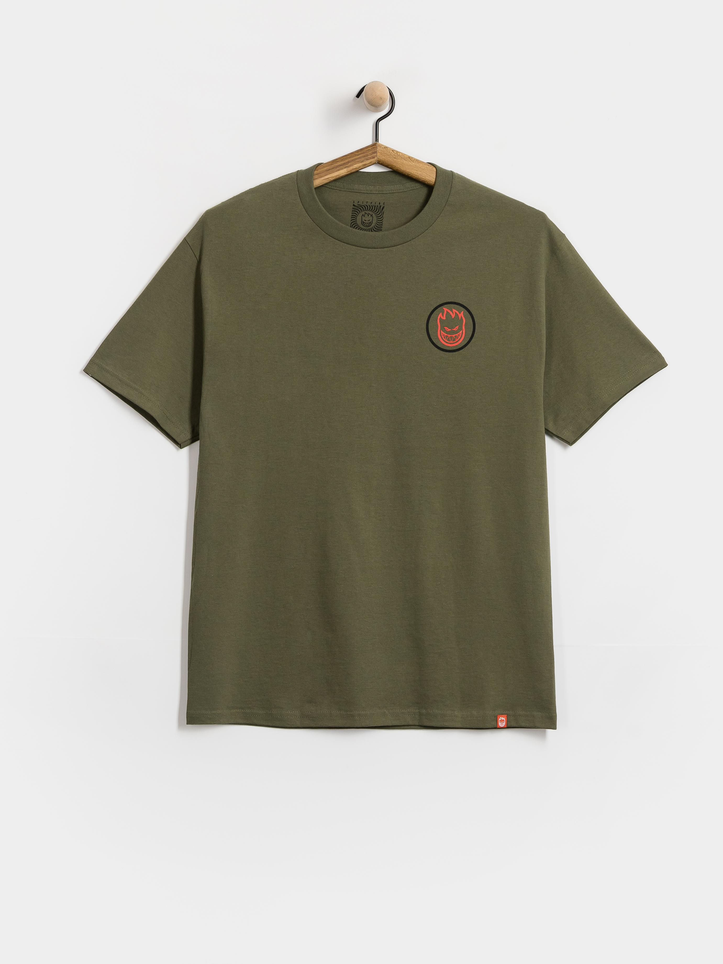Tričko Spitfire Classic Swirl Overlay (military green w/black red prints)
