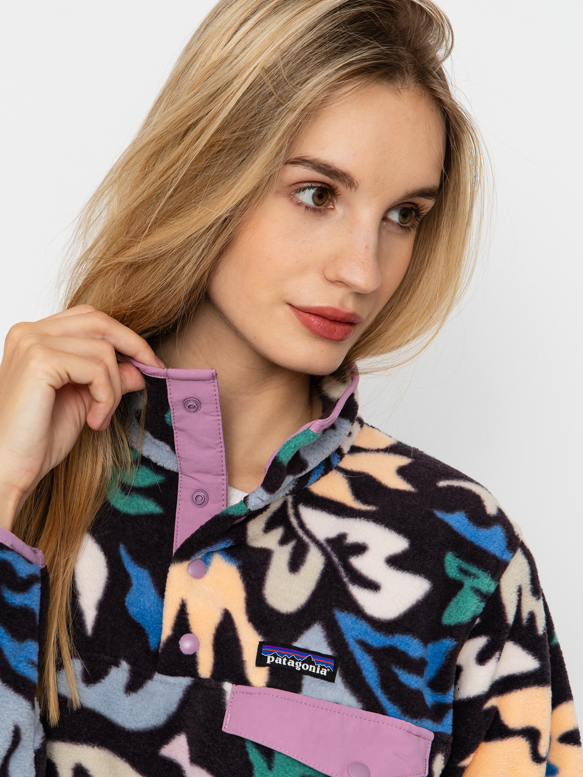 Dámsky Flísová mikina Patagonia Lightweight Synchilla Snap T (kaleido/black)
