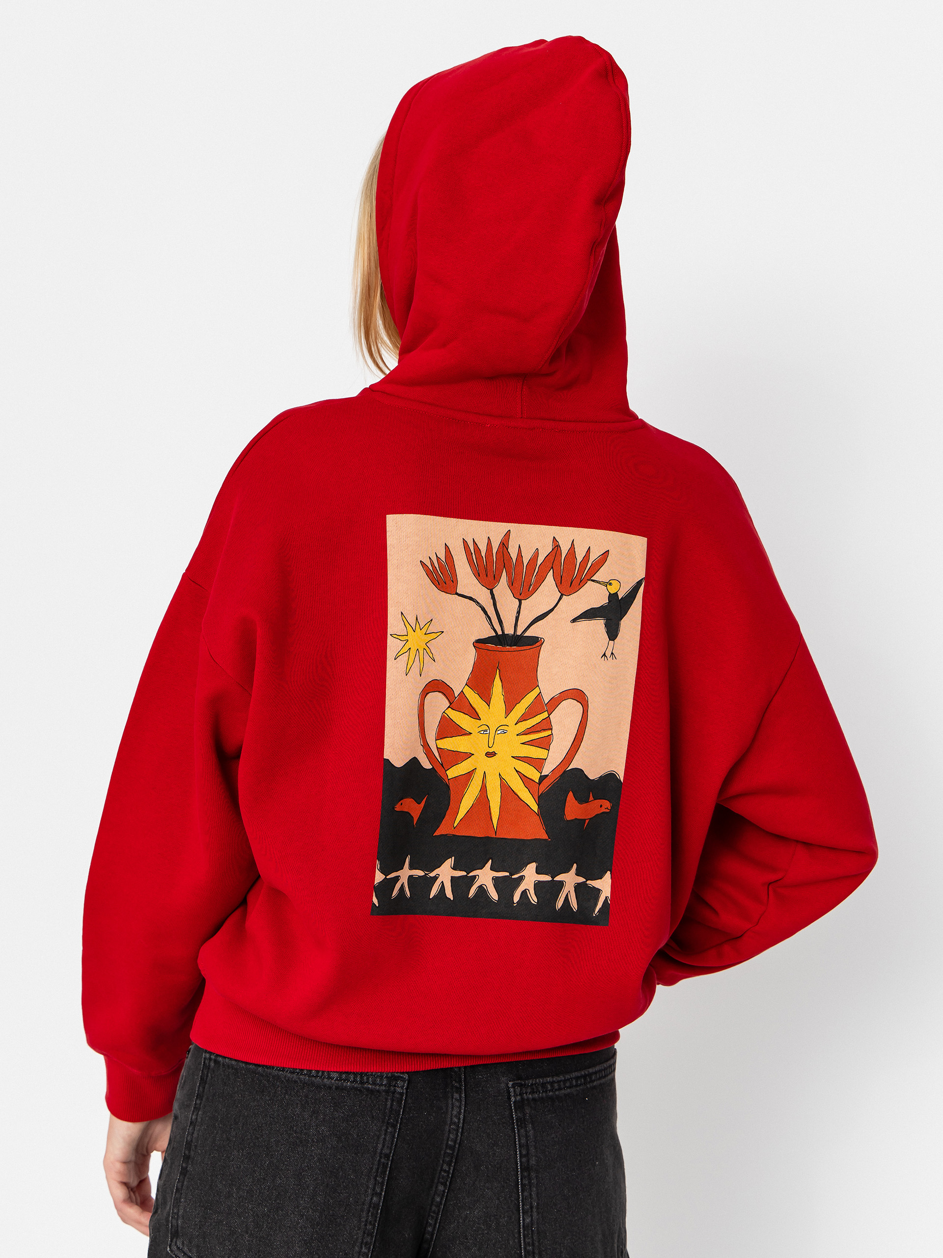 Mikina s kapucňou Volcom Moove On HD Wmn (deep red)