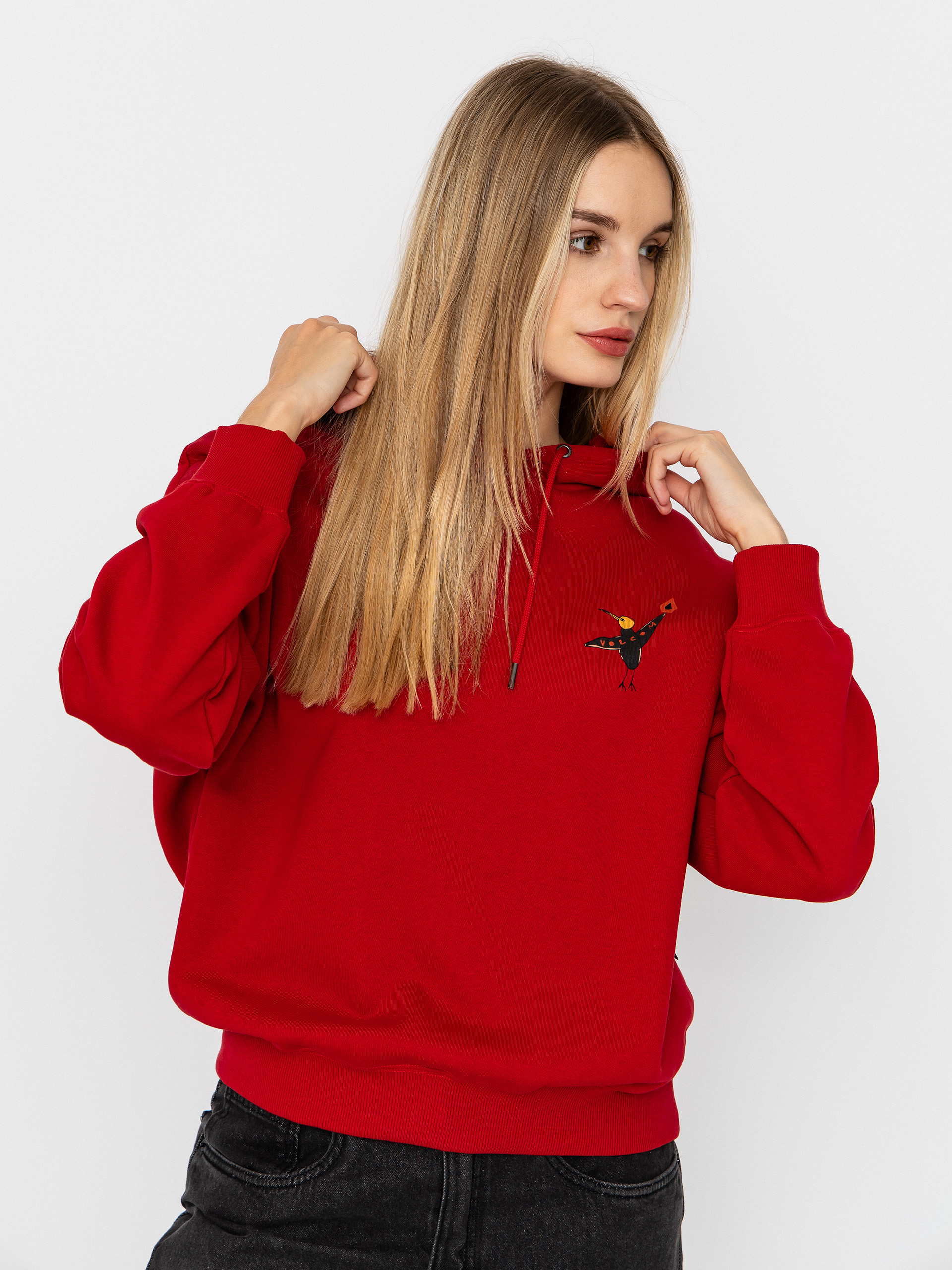 Mikina s kapucňou Volcom Moove On HD Wmn (deep red)