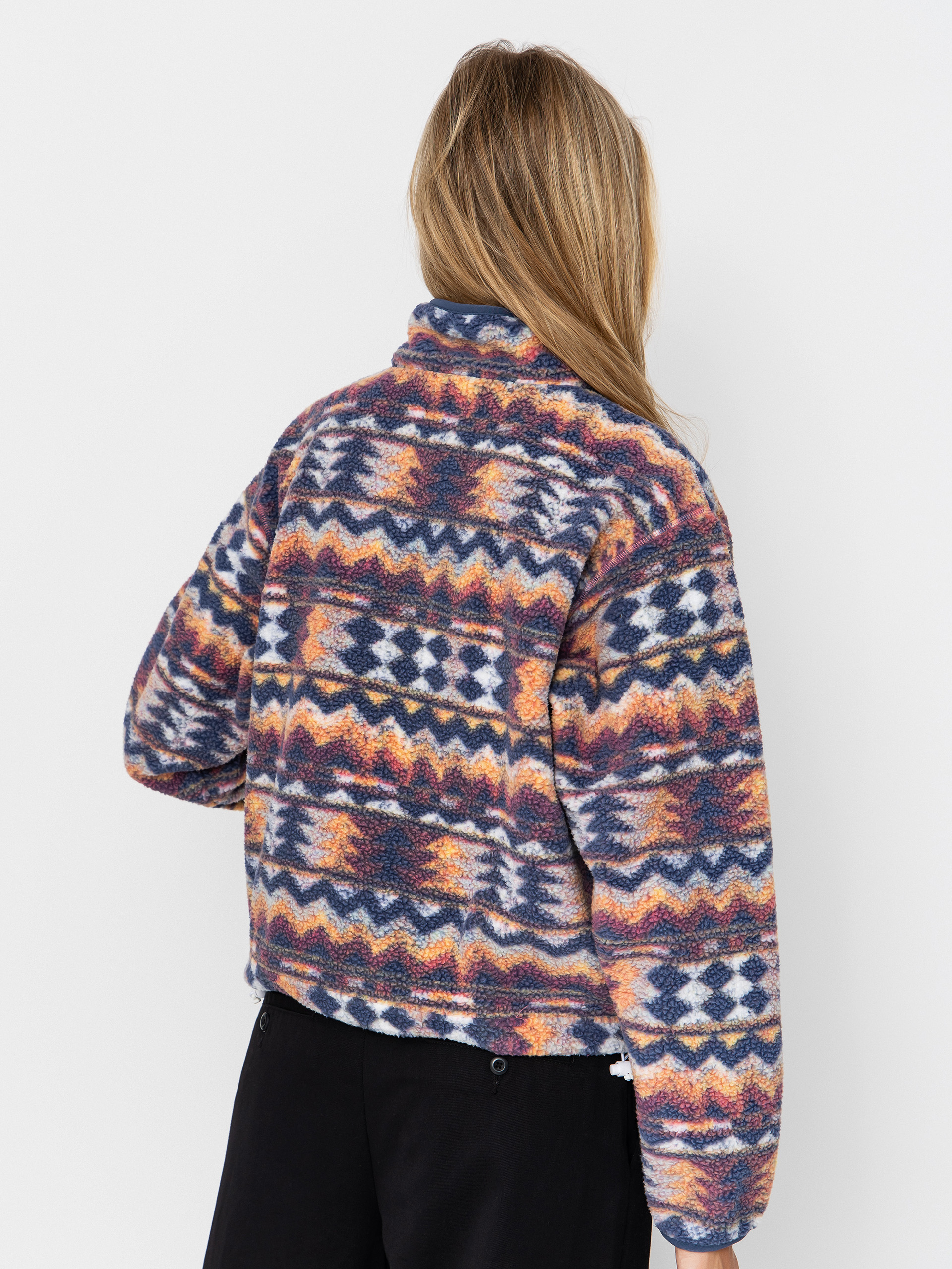 Dámsky Flísová mikina Columbia Helvetia II Printed Cropped Half Snap (sea salt/retrotree)