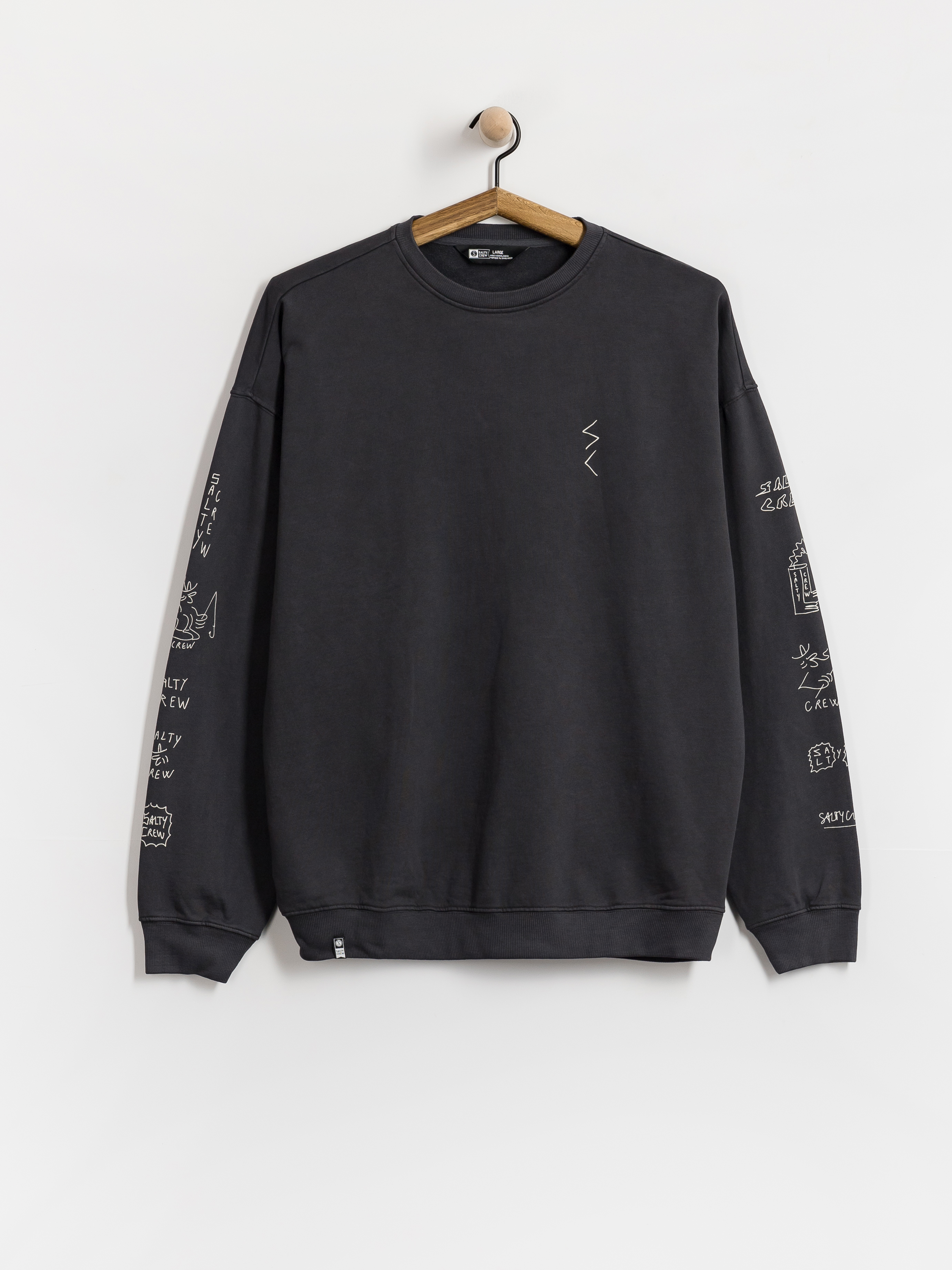 Mikina Salty Crew Reel Lb Crewneck (pirate black)