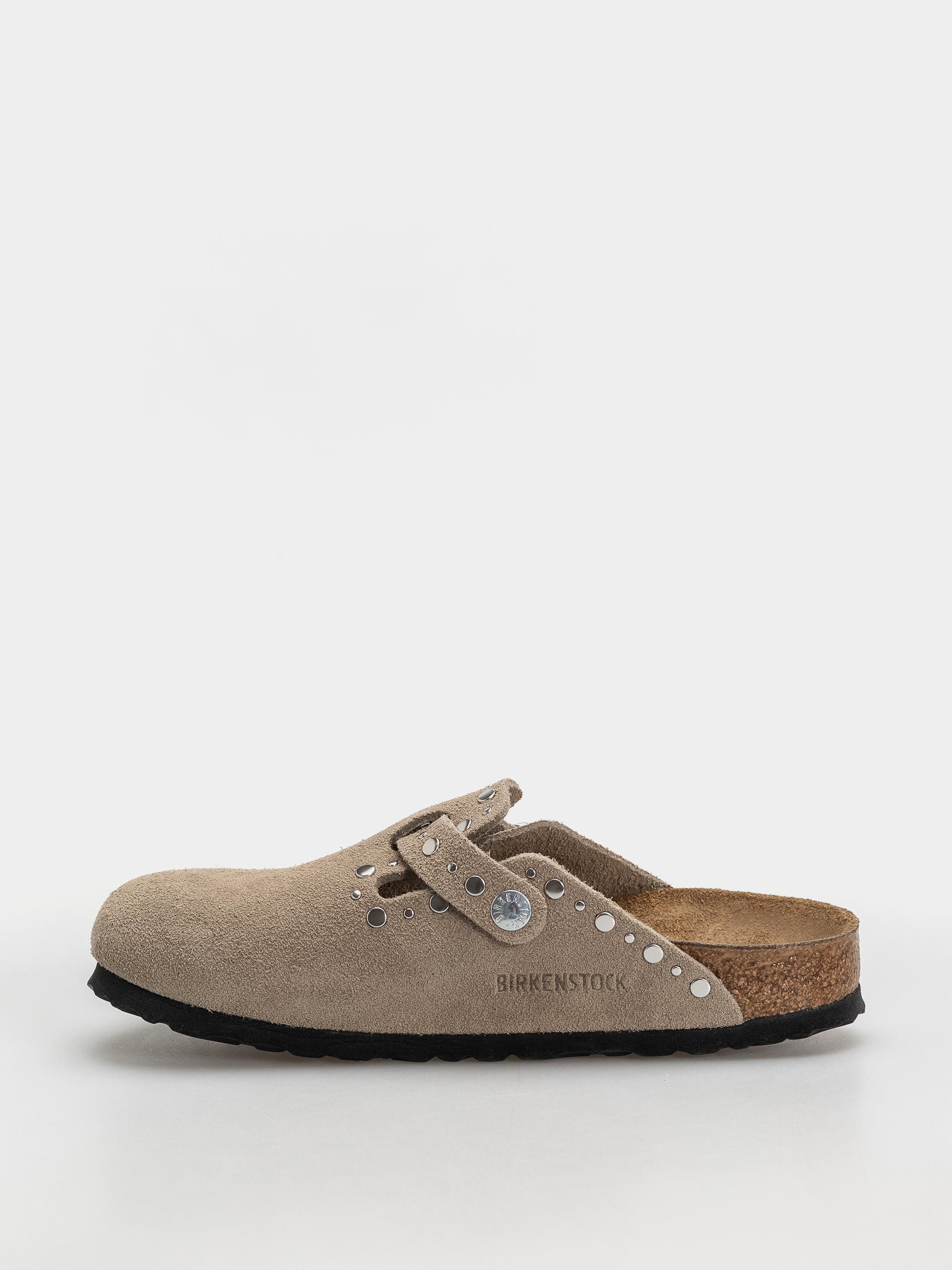 Šľapky Birkenstock Boston Rivets Suede Leather Narrow Wmn (taupe)