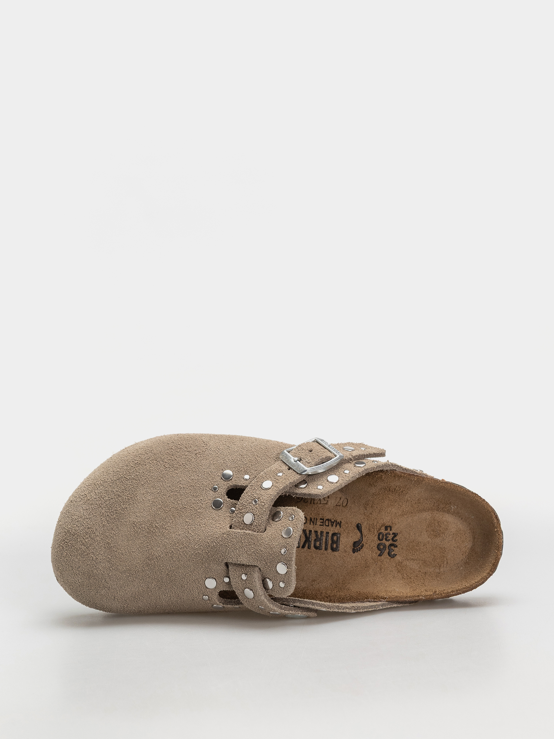 Šľapky Birkenstock Boston Rivets Suede Leather Narrow Wmn (taupe)