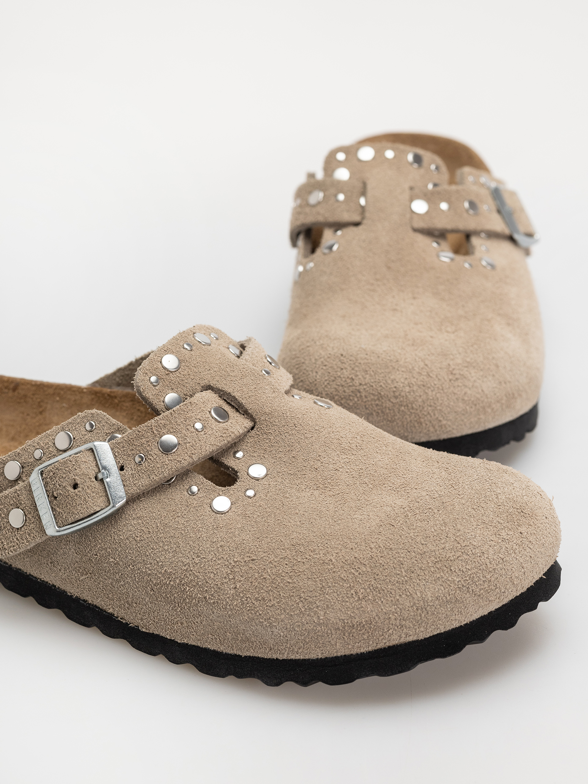 Šľapky Birkenstock Boston Rivets Suede Leather Narrow Wmn (taupe)