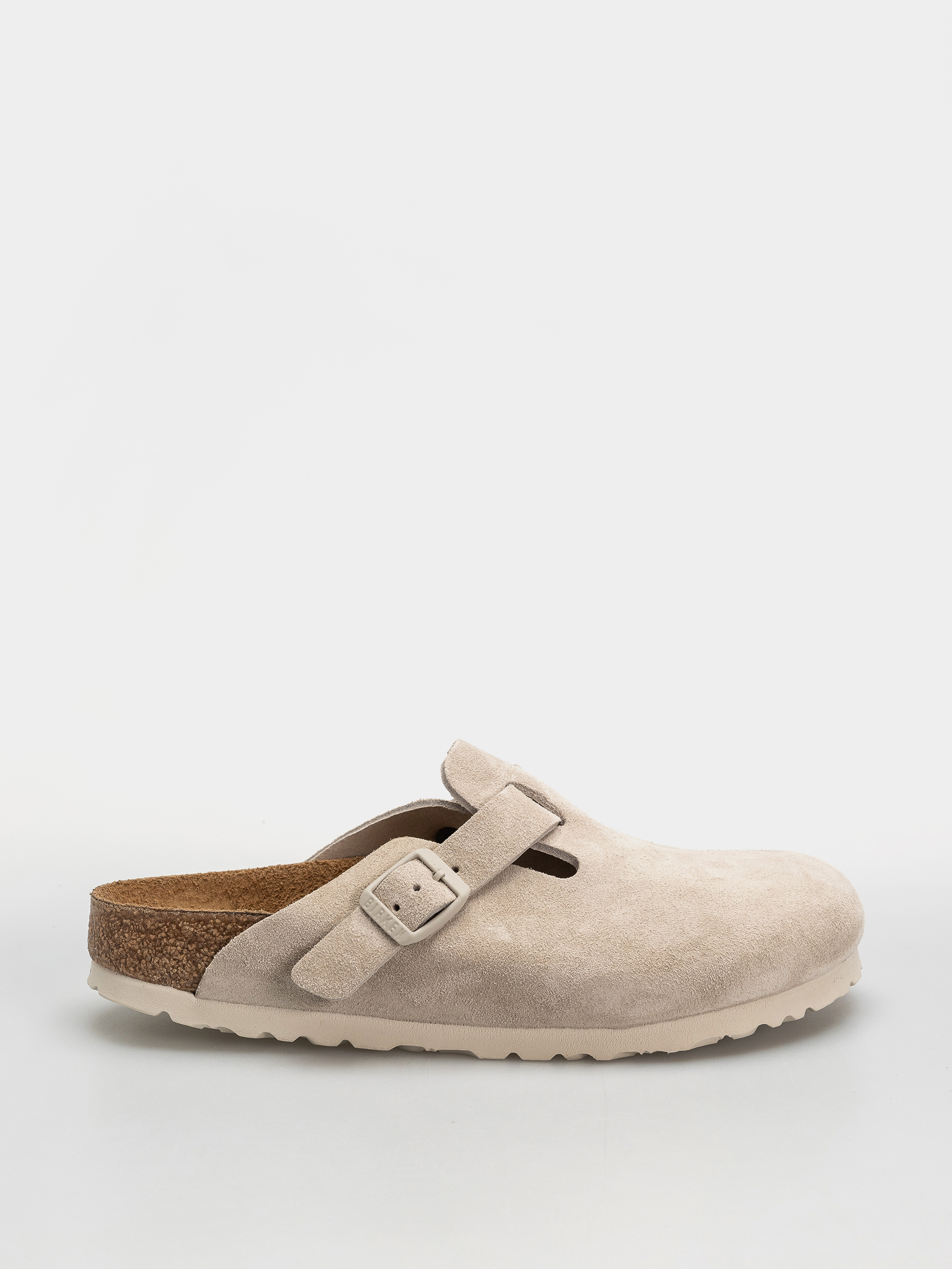 Šľapky Birkenstock Boston Suede Leather Narrow (oyster)