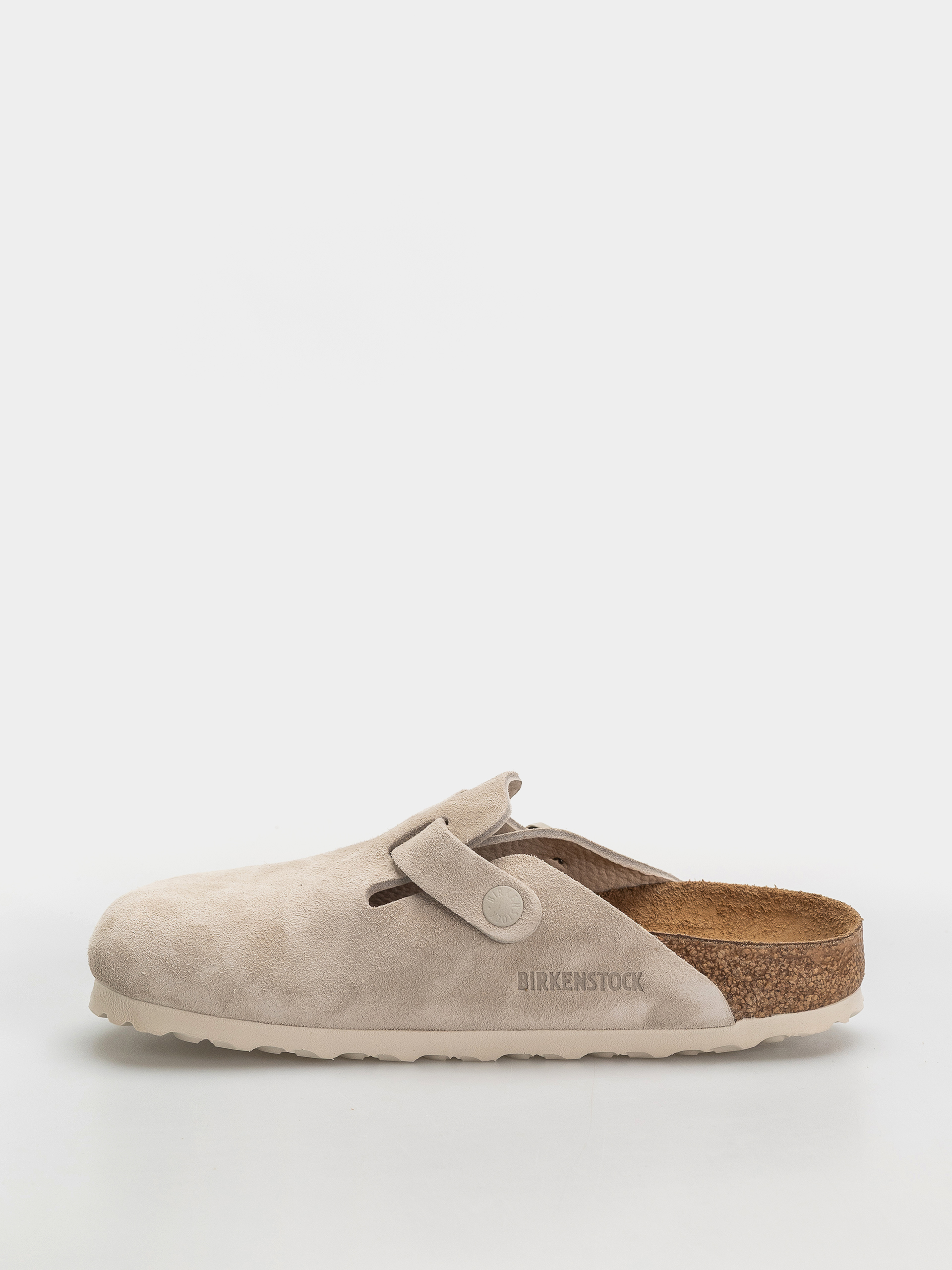 Šľapky Birkenstock Boston Suede Leather Narrow (oyster)