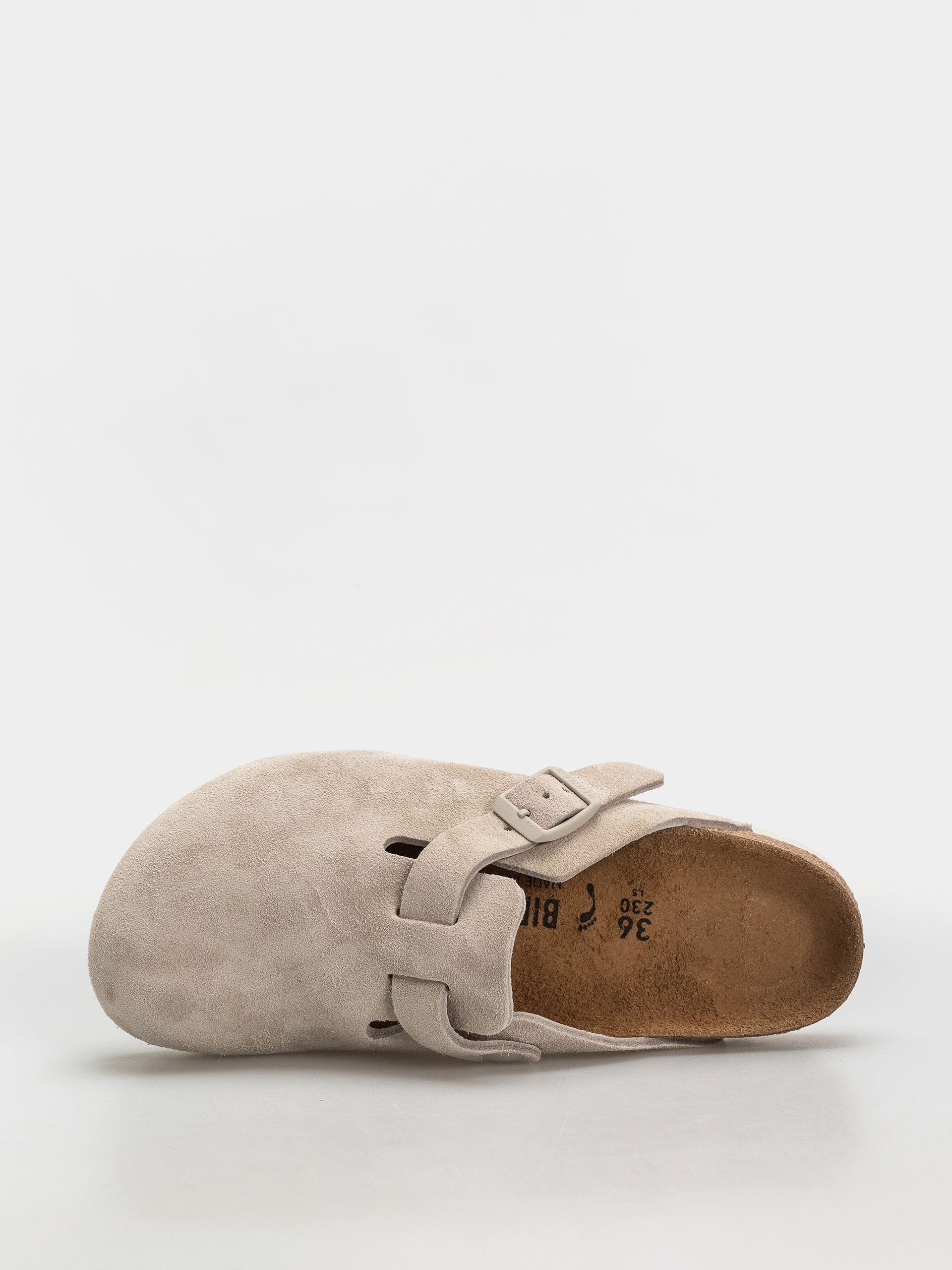 Šľapky Birkenstock Boston Suede Leather Narrow (oyster)