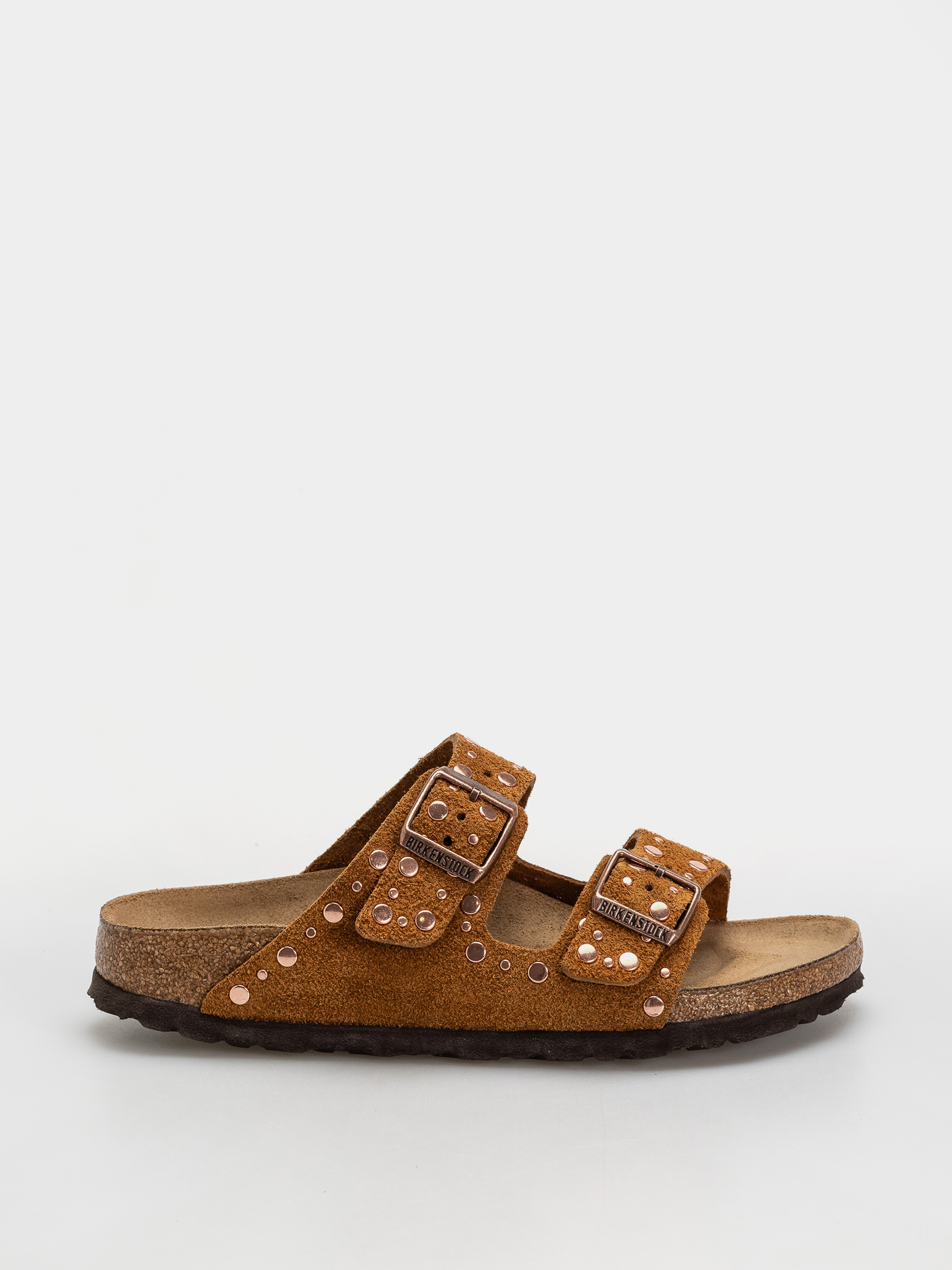 Šľapky Birkenstock Arizona Rivets Suede Leather Narrow Wmn (mink)