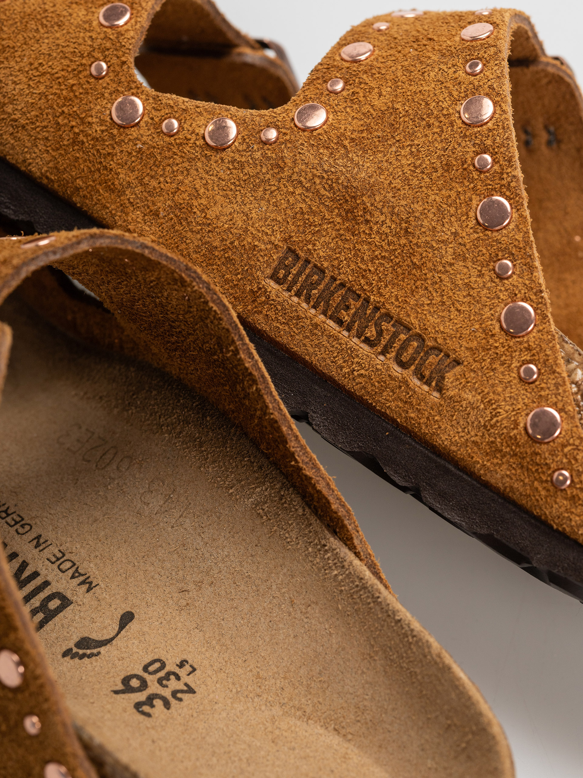Šľapky Birkenstock Arizona Rivets Suede Leather Narrow Wmn (mink)