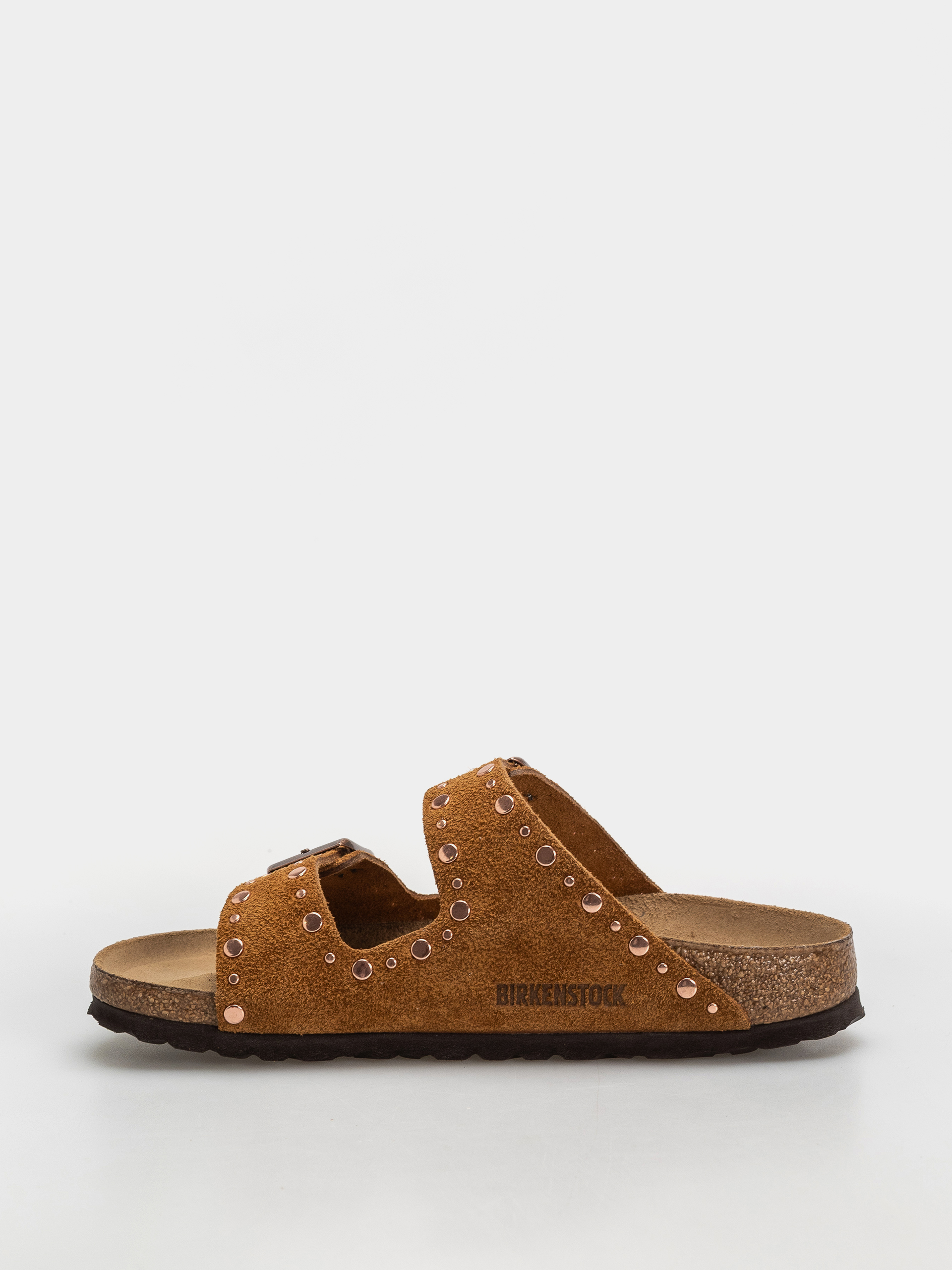 Šľapky Birkenstock Arizona Rivets Suede Leather Narrow Wmn (mink)