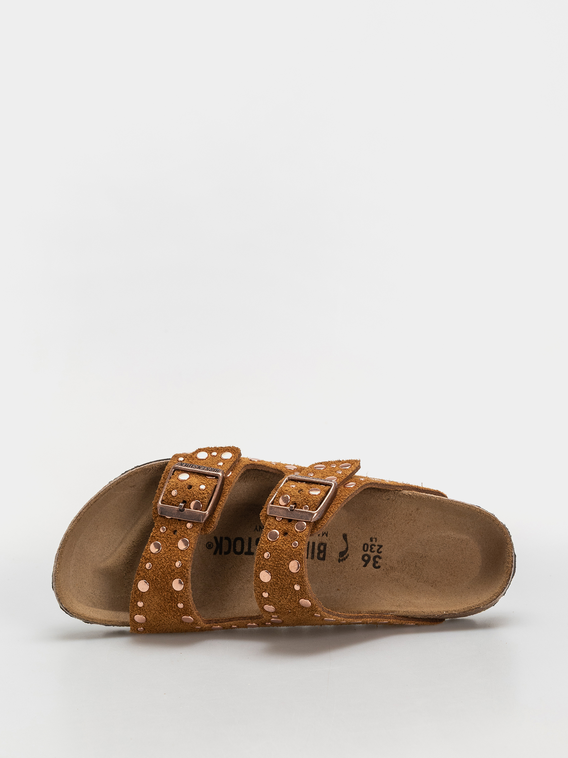 Šľapky Birkenstock Arizona Rivets Suede Leather Narrow Wmn (mink)