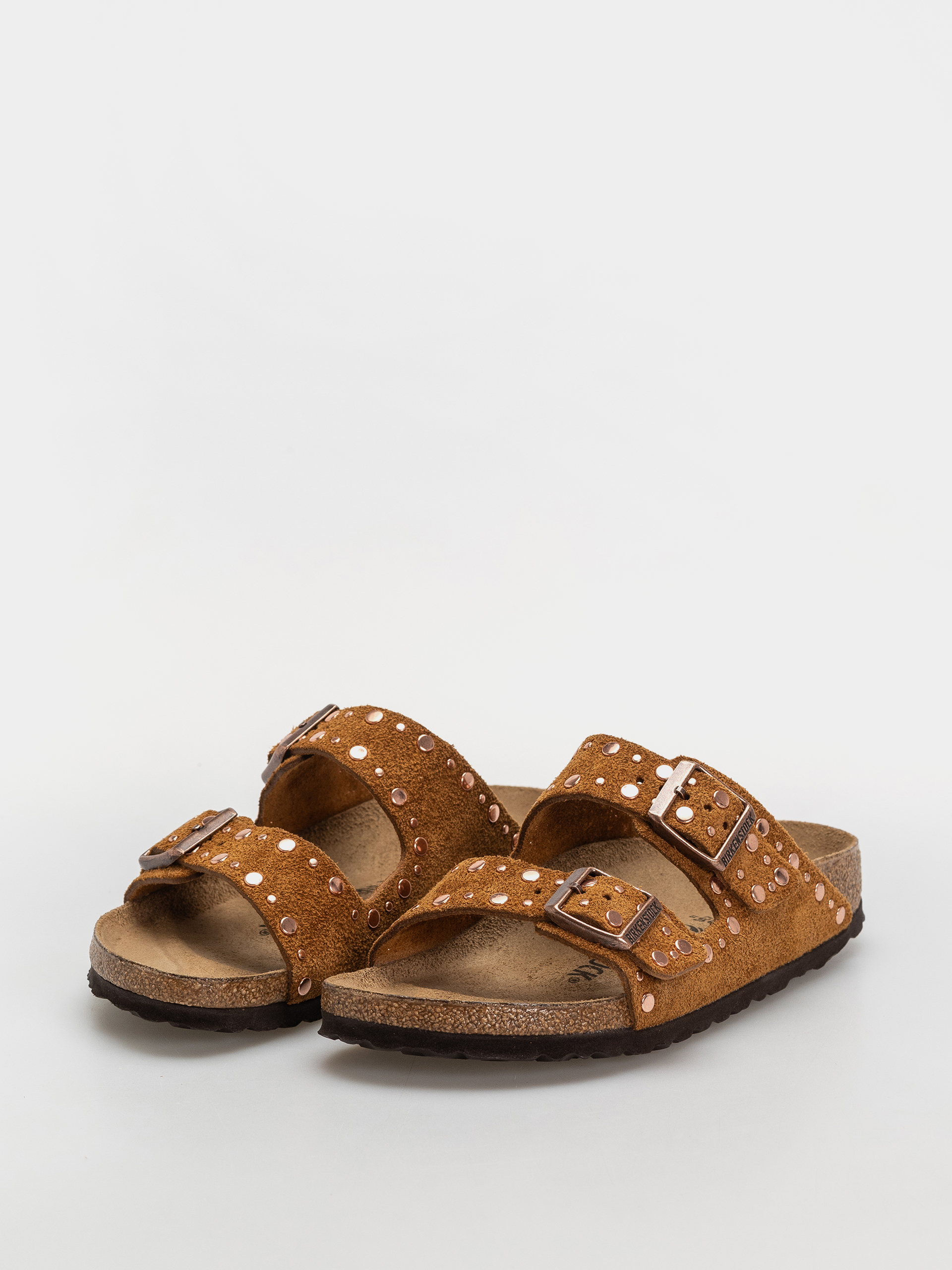 Šľapky Birkenstock Arizona Rivets Suede Leather Narrow Wmn (mink)