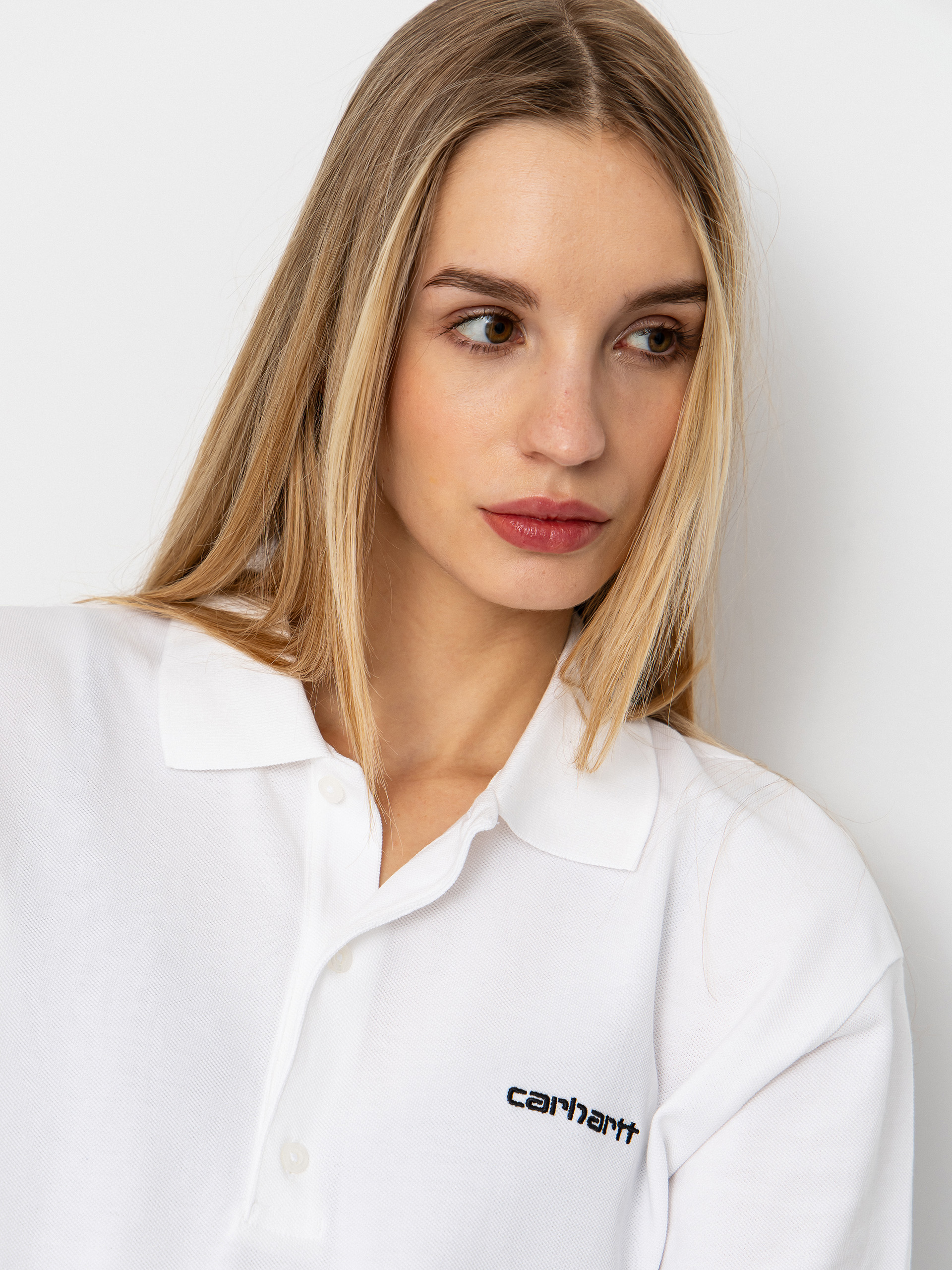 Tričko Carhartt WIP Script Polo Wmn (white/black)