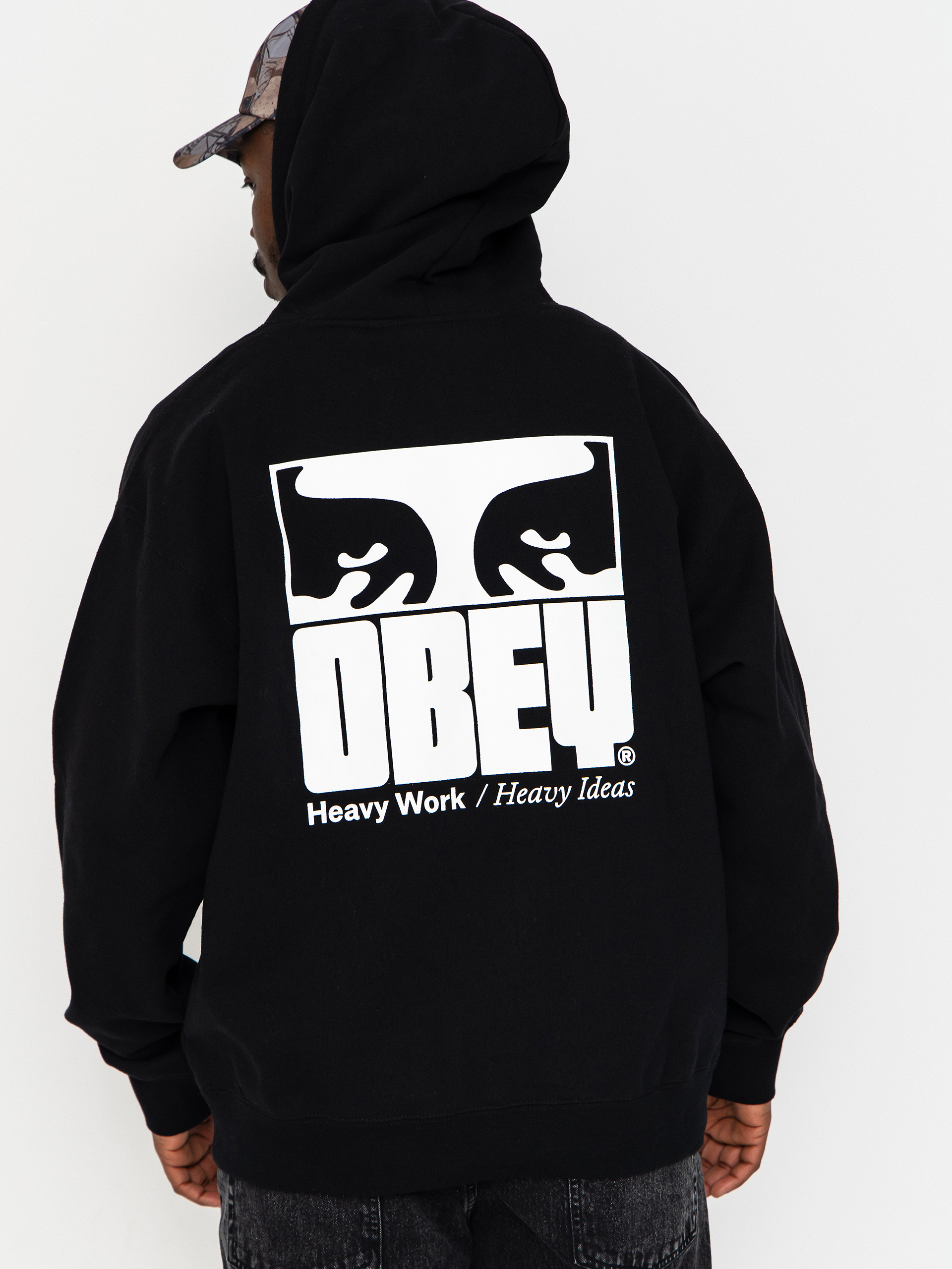 Mikina s kapucňou OBEY Heavy Ideas HD (black)