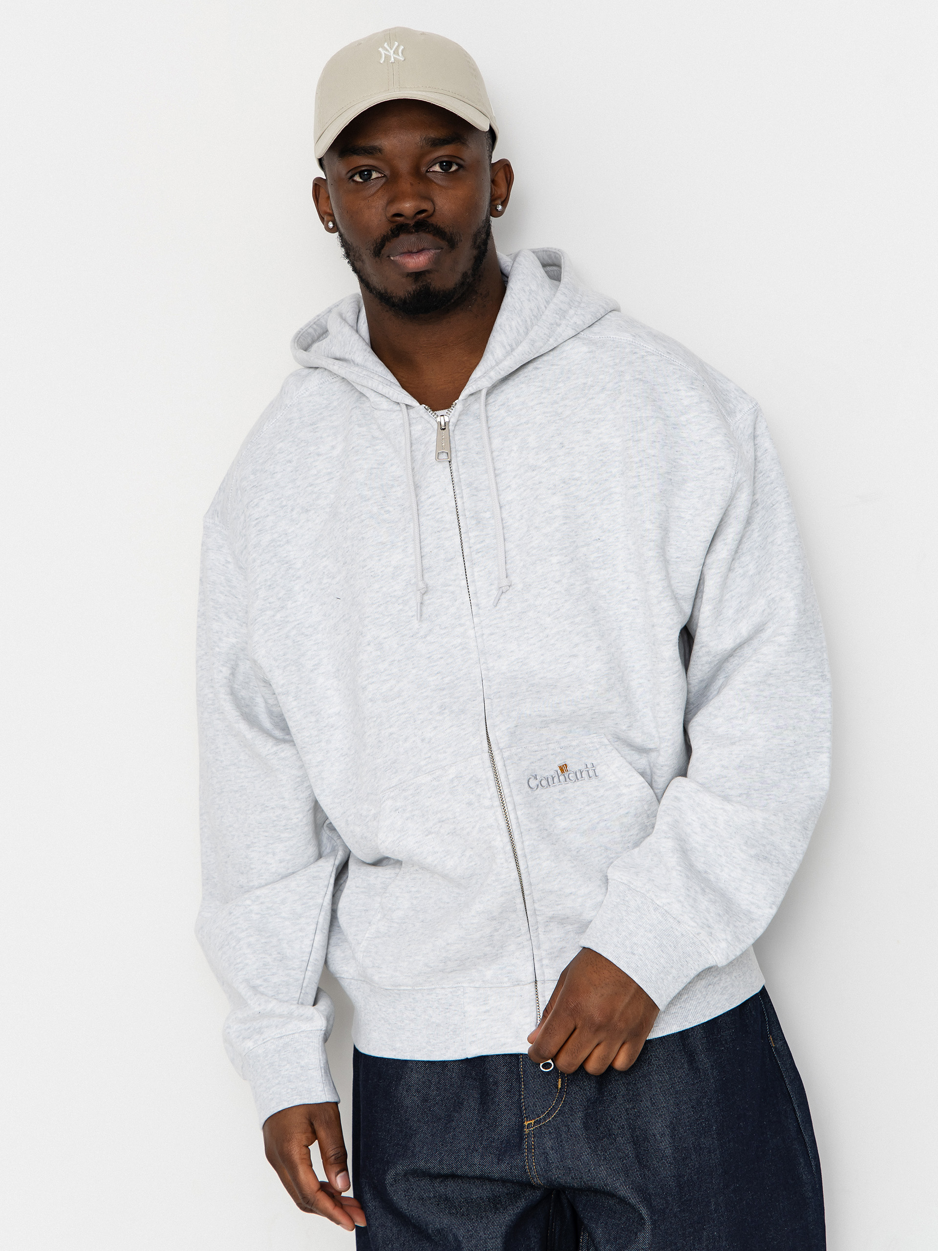 Mikina s kapucňou Carhartt WIP WIP Label ZHD (ash heather)