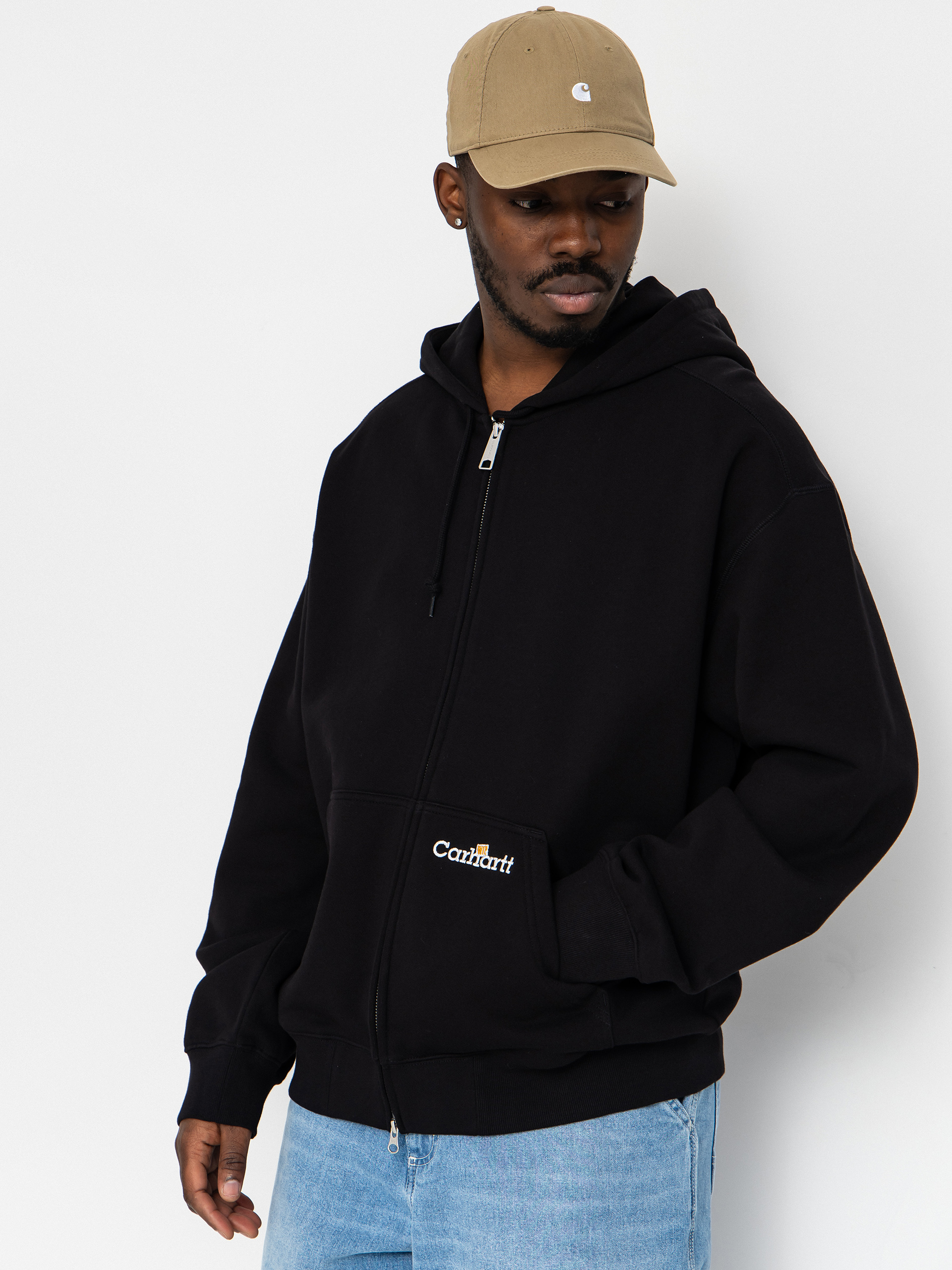 Mikina s kapucu0148ou Carhartt WIP WIP Label ZHD (black)