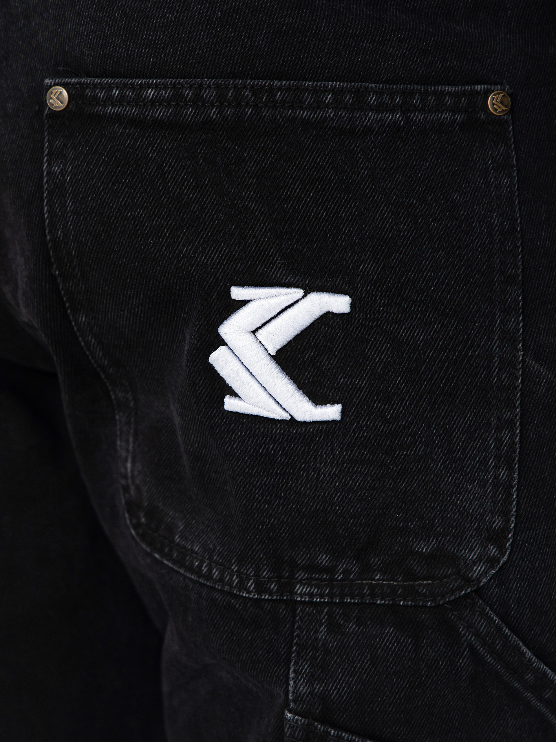 Nohavice Karl Kani Retro Tapered Workwear Denim (vintage black)