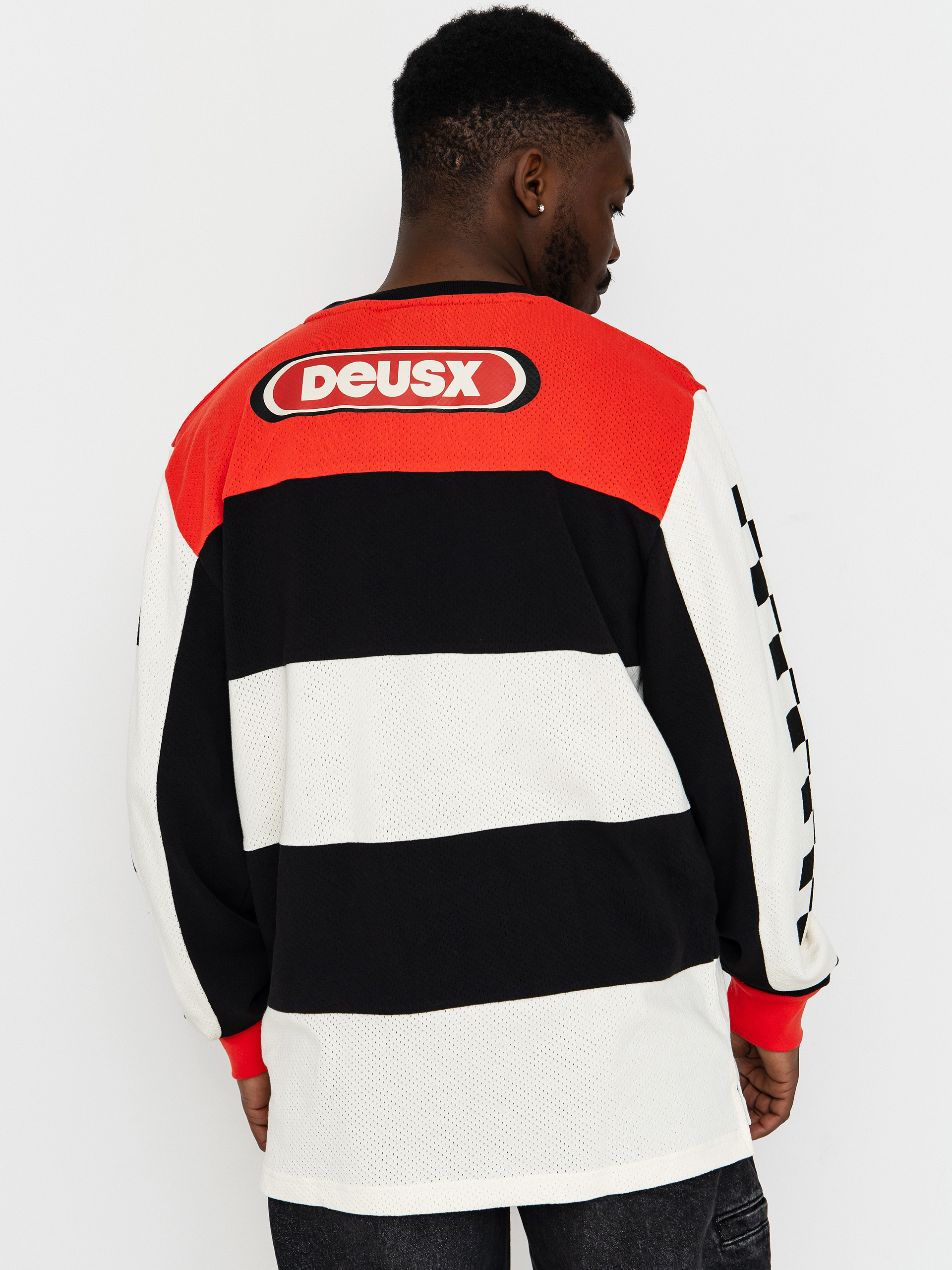 Triko Deus Ex Machina Vilander Moto Jersey (valiant red combo)