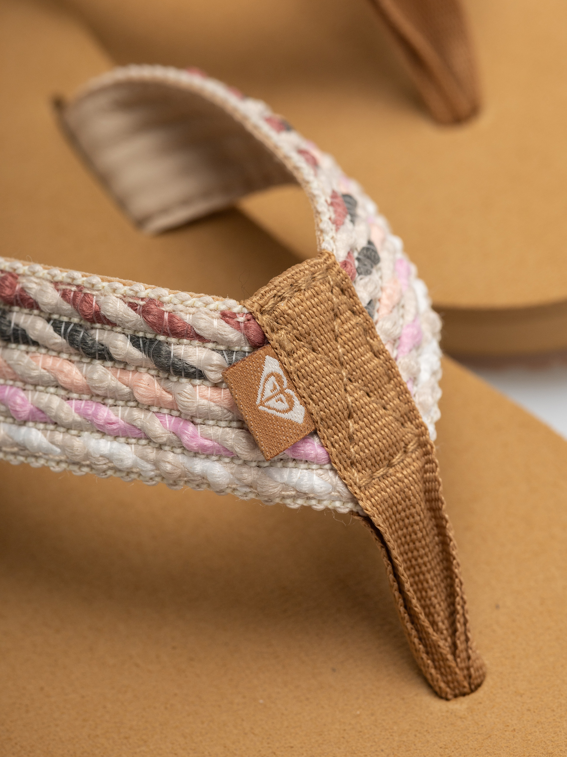 Plážovky Roxy Porto Rope Wmn (natural/crazy pink)