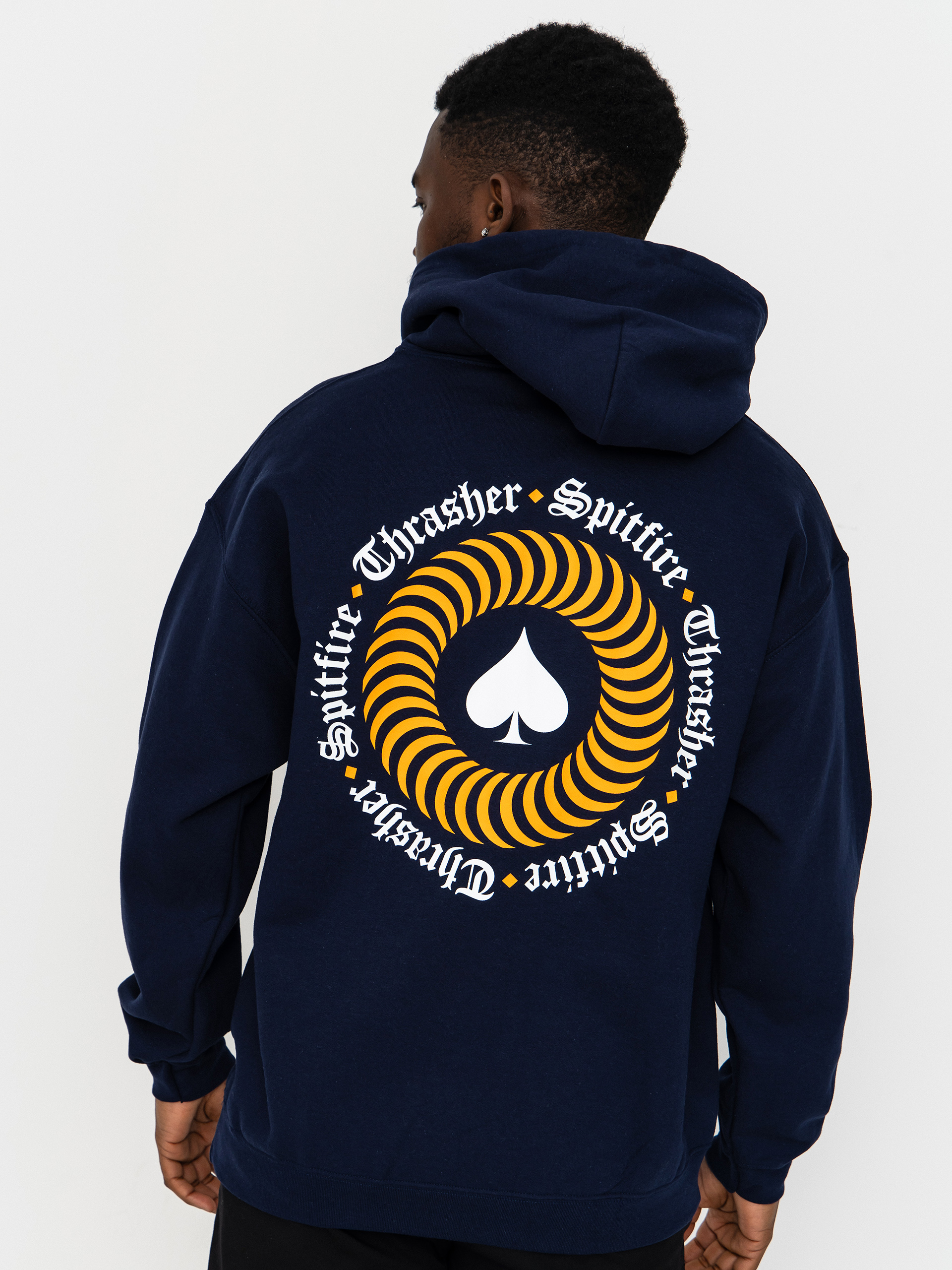 Mikina s kapucňou Thrasher x Spitfire The End Oath HD (navy)