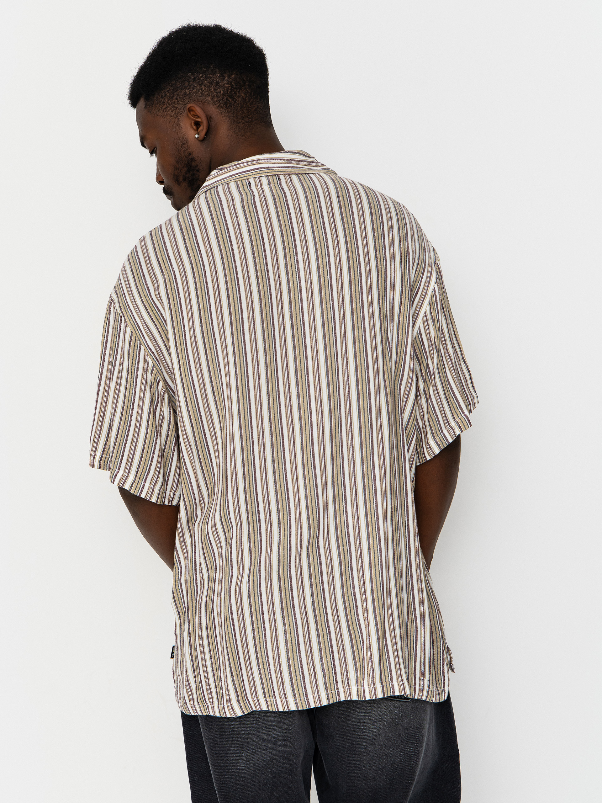 Košeľa Brixton Bunker Twisted Stripe (robust red)