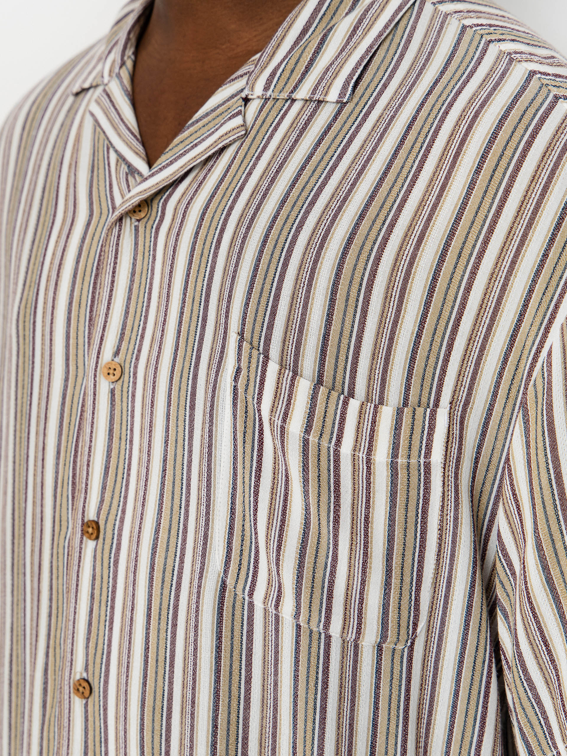Košeľa Brixton Bunker Twisted Stripe (robust red)