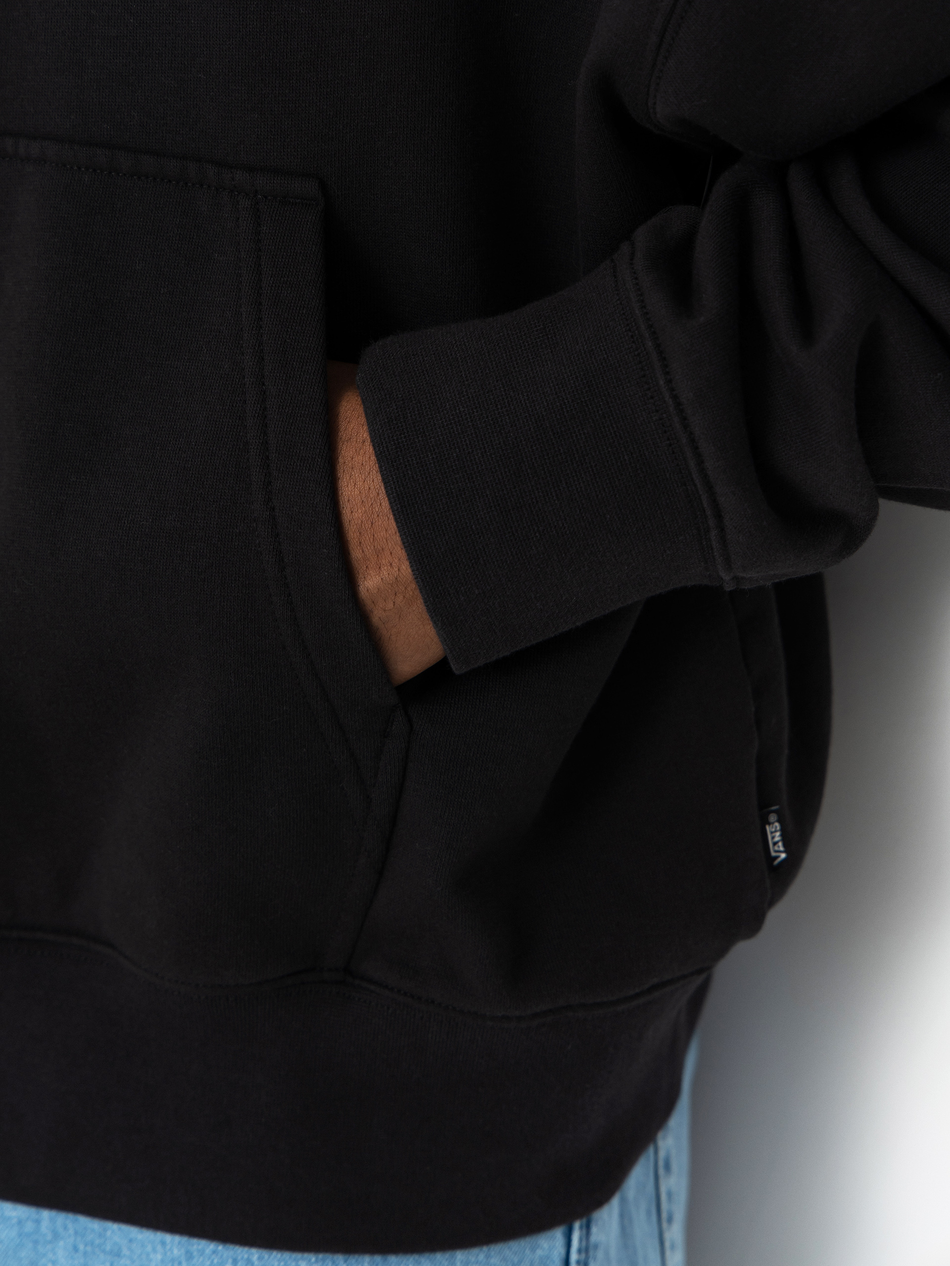 Mikina s kapucňou Vans Stacked Hi HD (black/white)