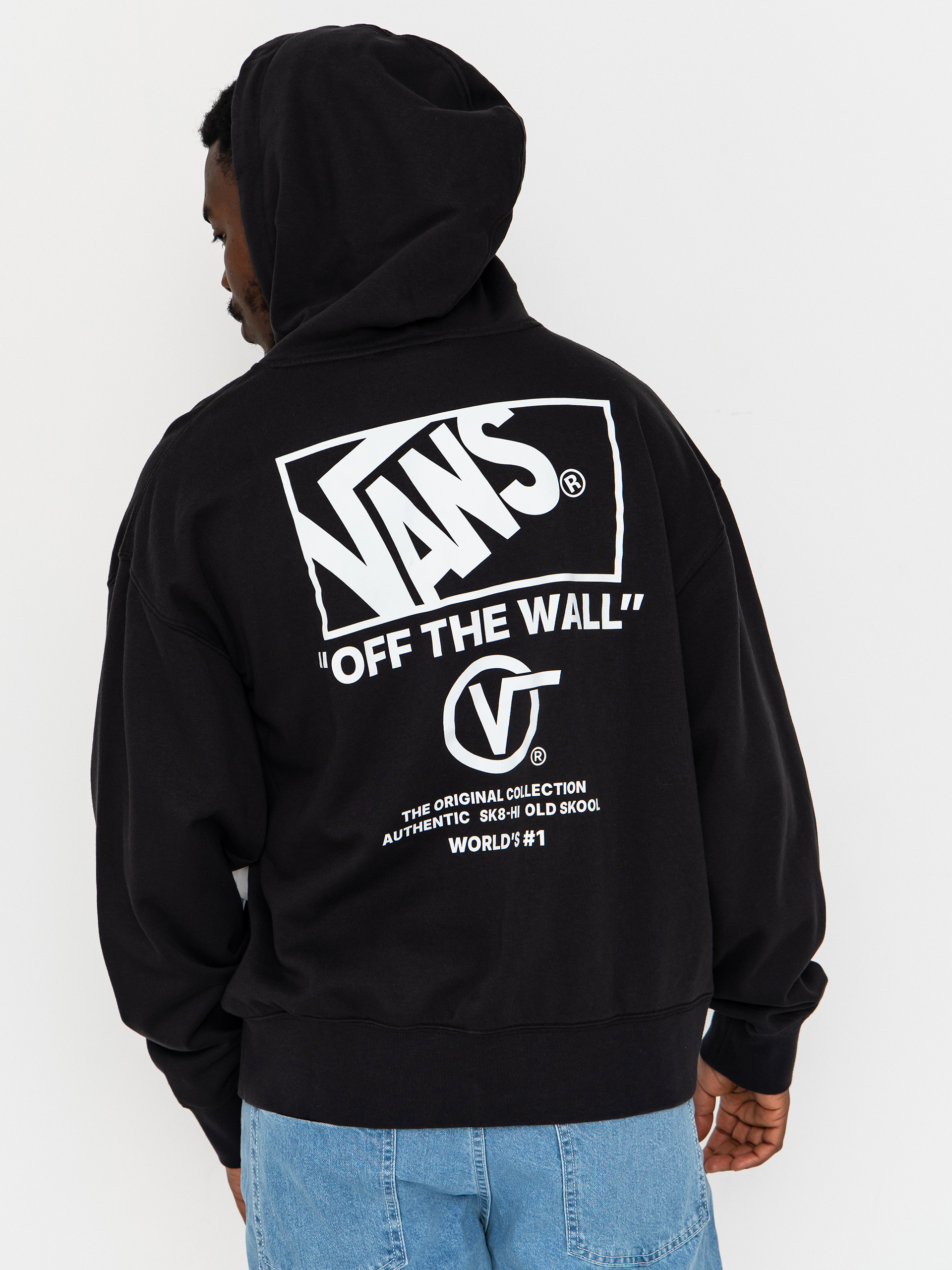 Mikina s kapucu0148ou Vans Stacked Hi HD (black/white)