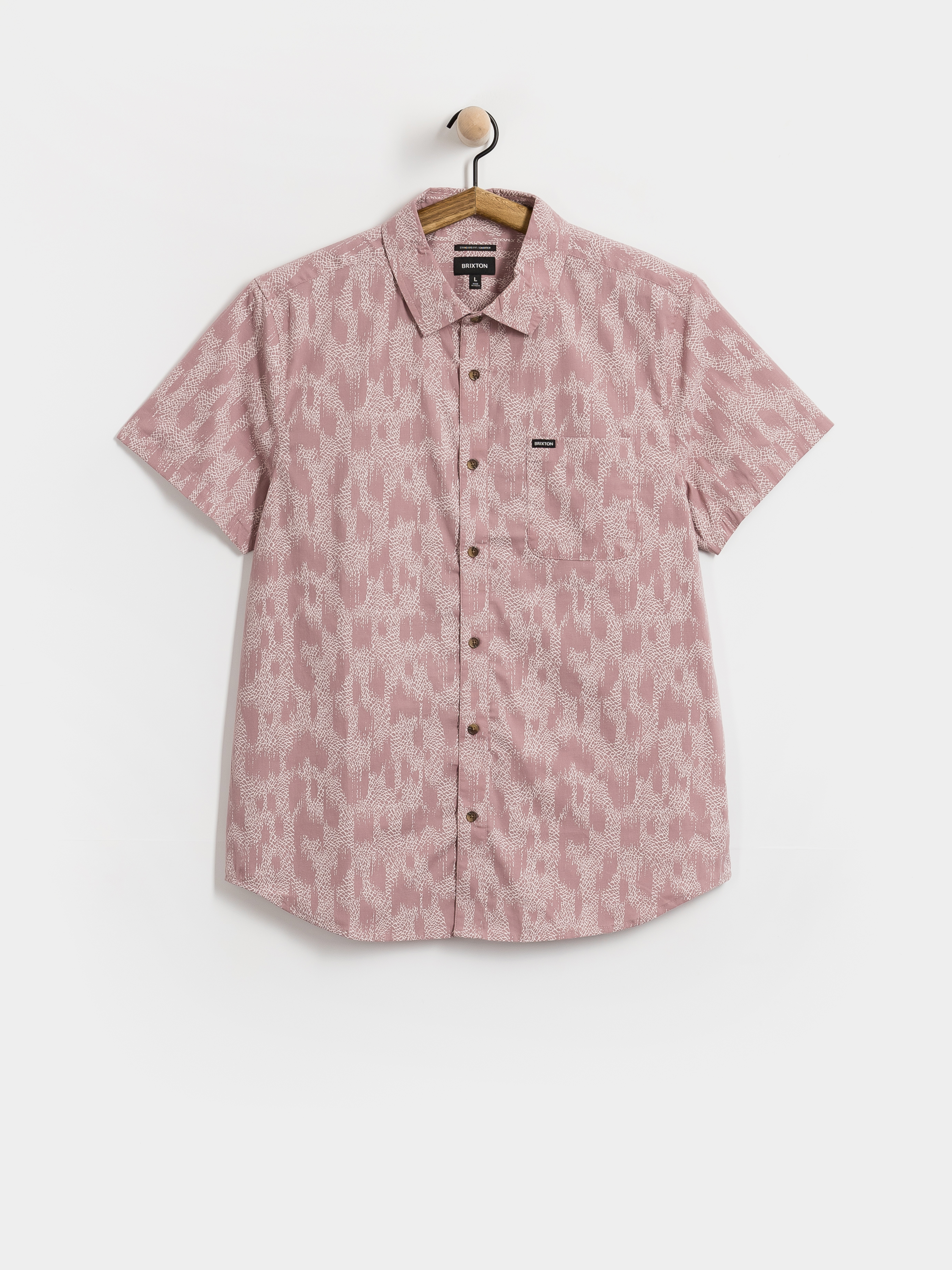 Košeľa Brixton Charter Print (dark pink/silver crackle paint)