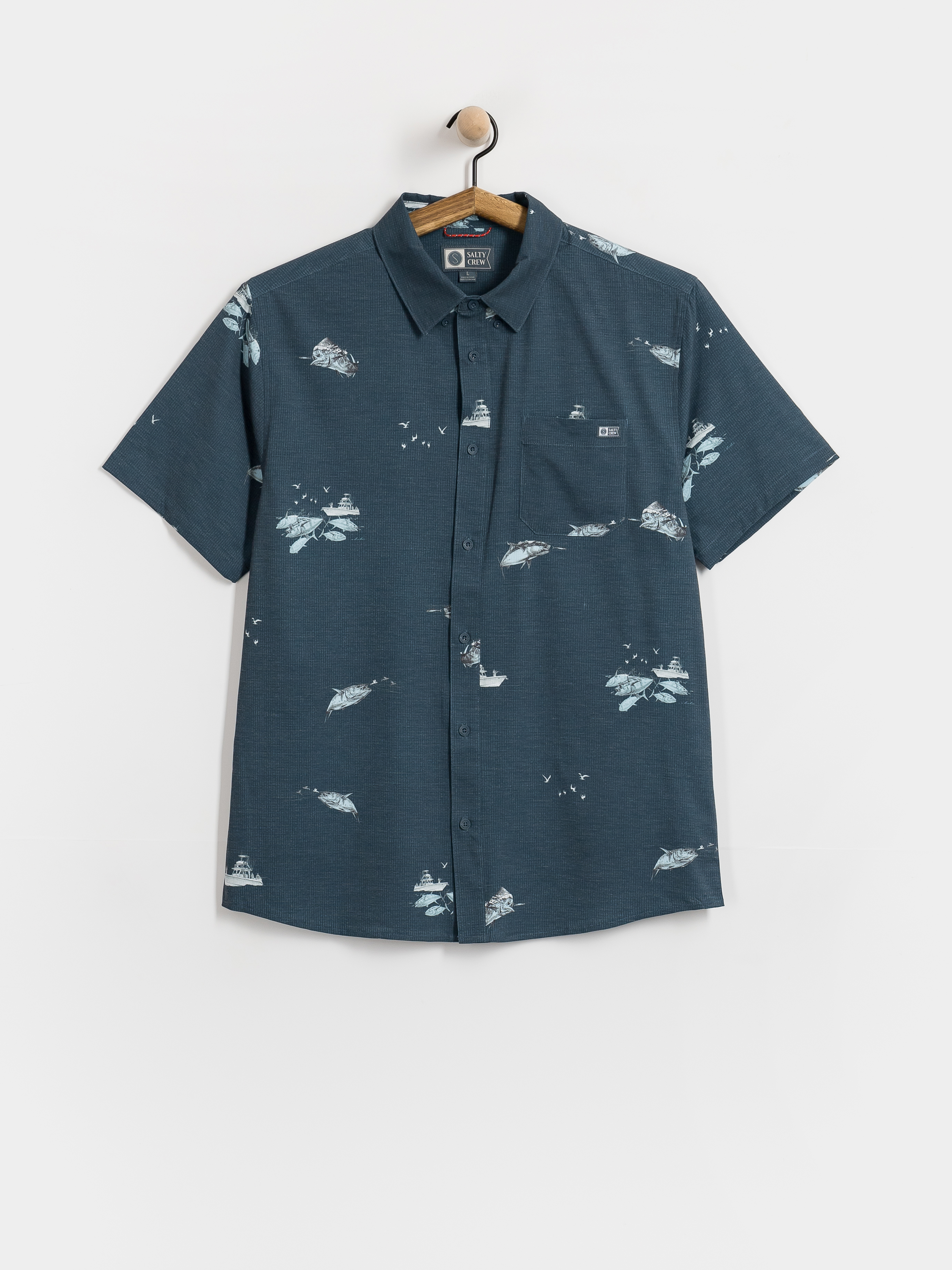 Kou0161eu013ea Salty Crew Breezer Perf Button Up (midnight navy)