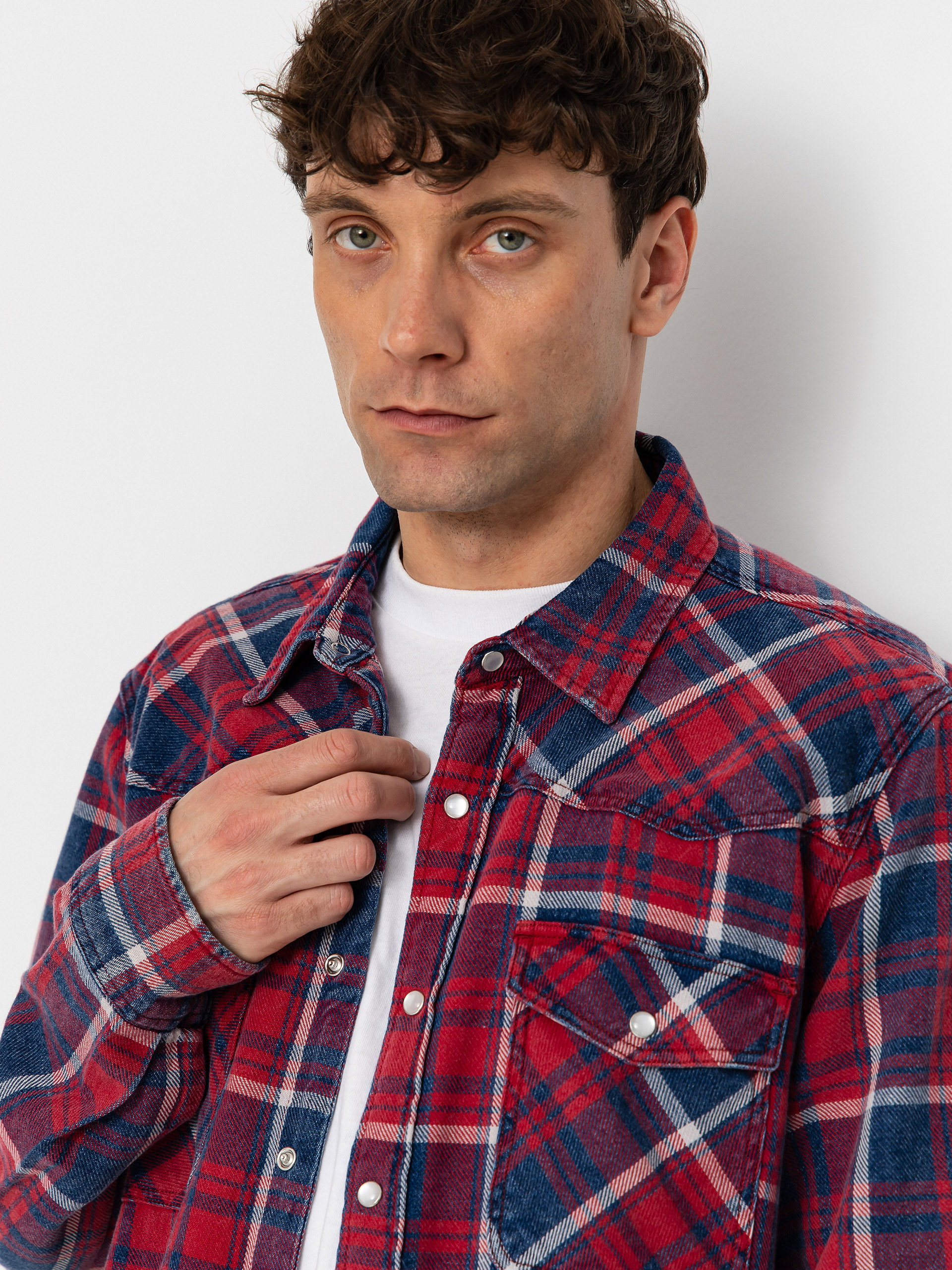 Košeľa Brixton Waylon Lw Overshirt (denim plaid)