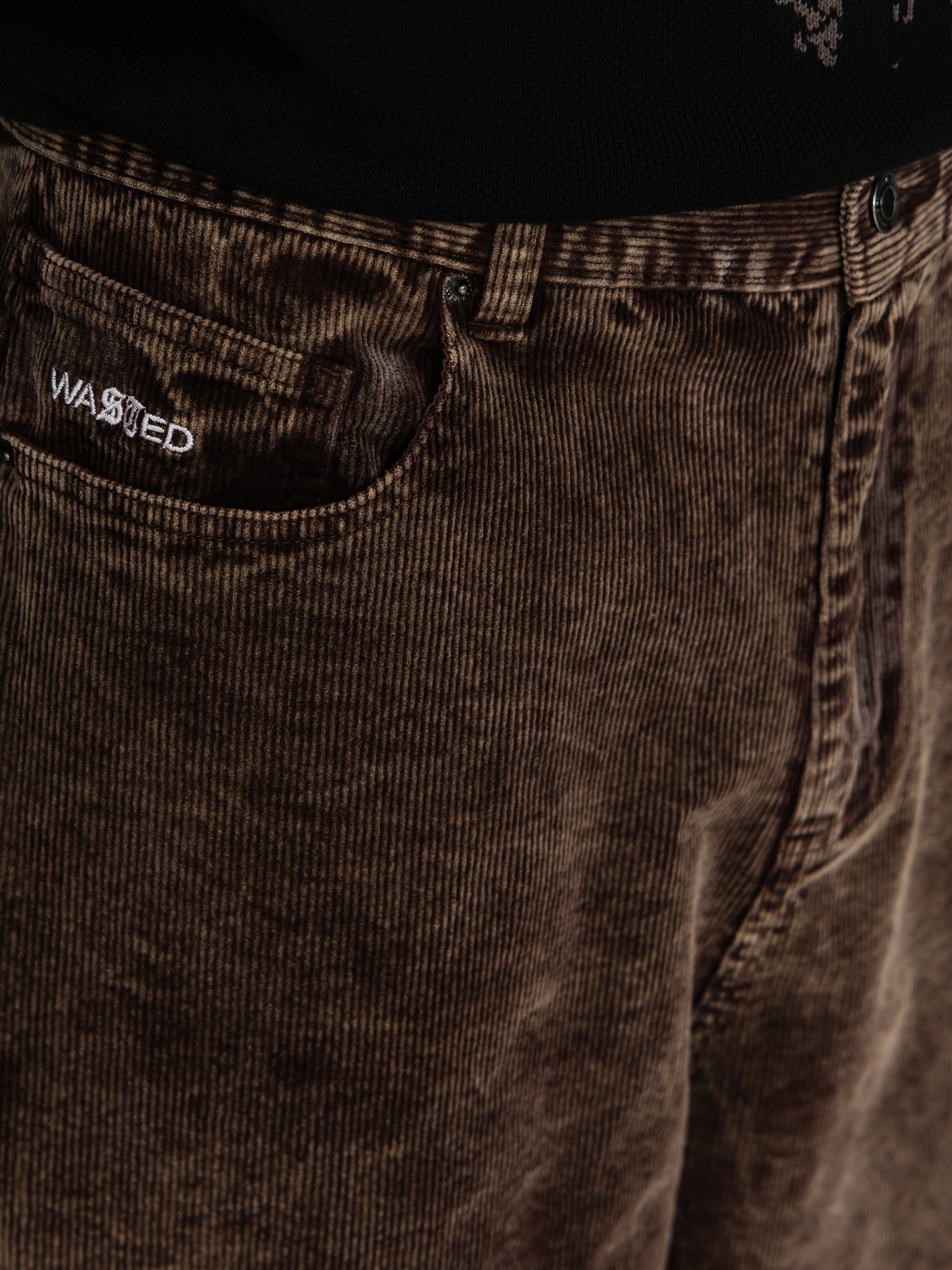 Nohavice Wasted Paris Faded Corduroy Casper (faded brown)