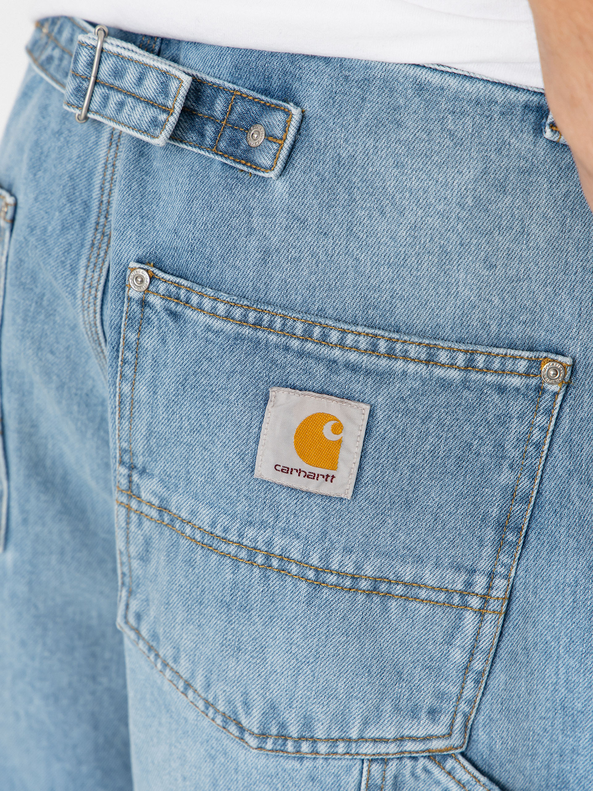 Nohavice Carhartt WIP Belmont (blue heavy worn bleached)