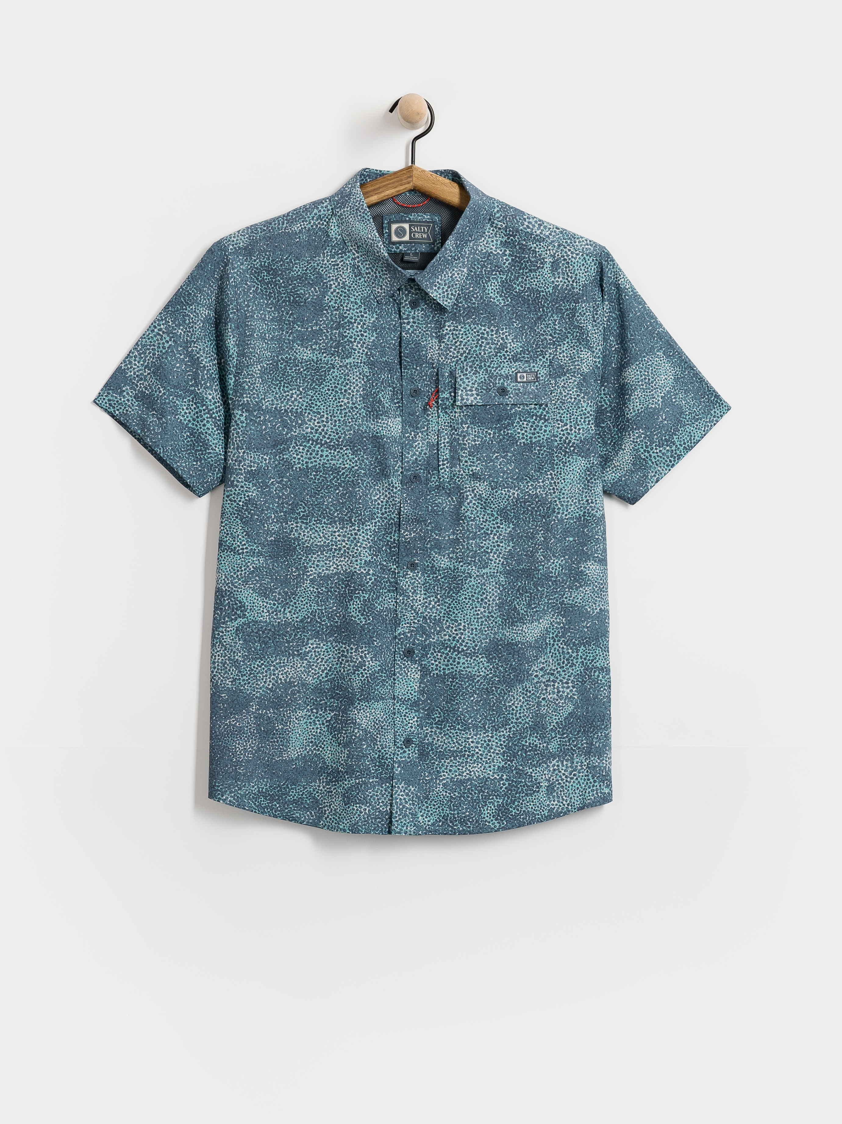 Kou0161eu013ea Salty Crew Flagship Uv Button Up (dark navy)