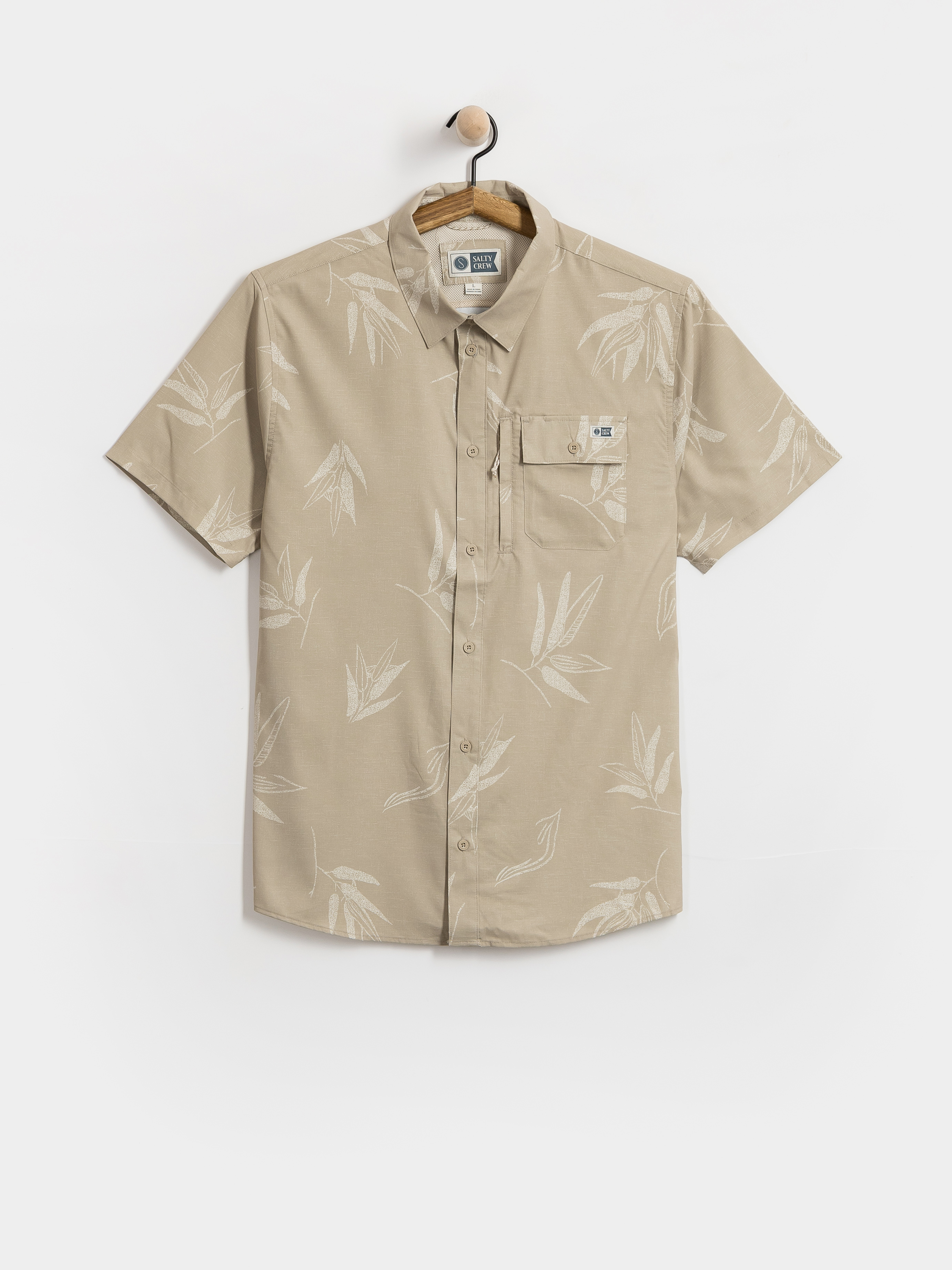 Kou0161eu013ea Salty Crew Flagship Uv Button Up (dark khaki)