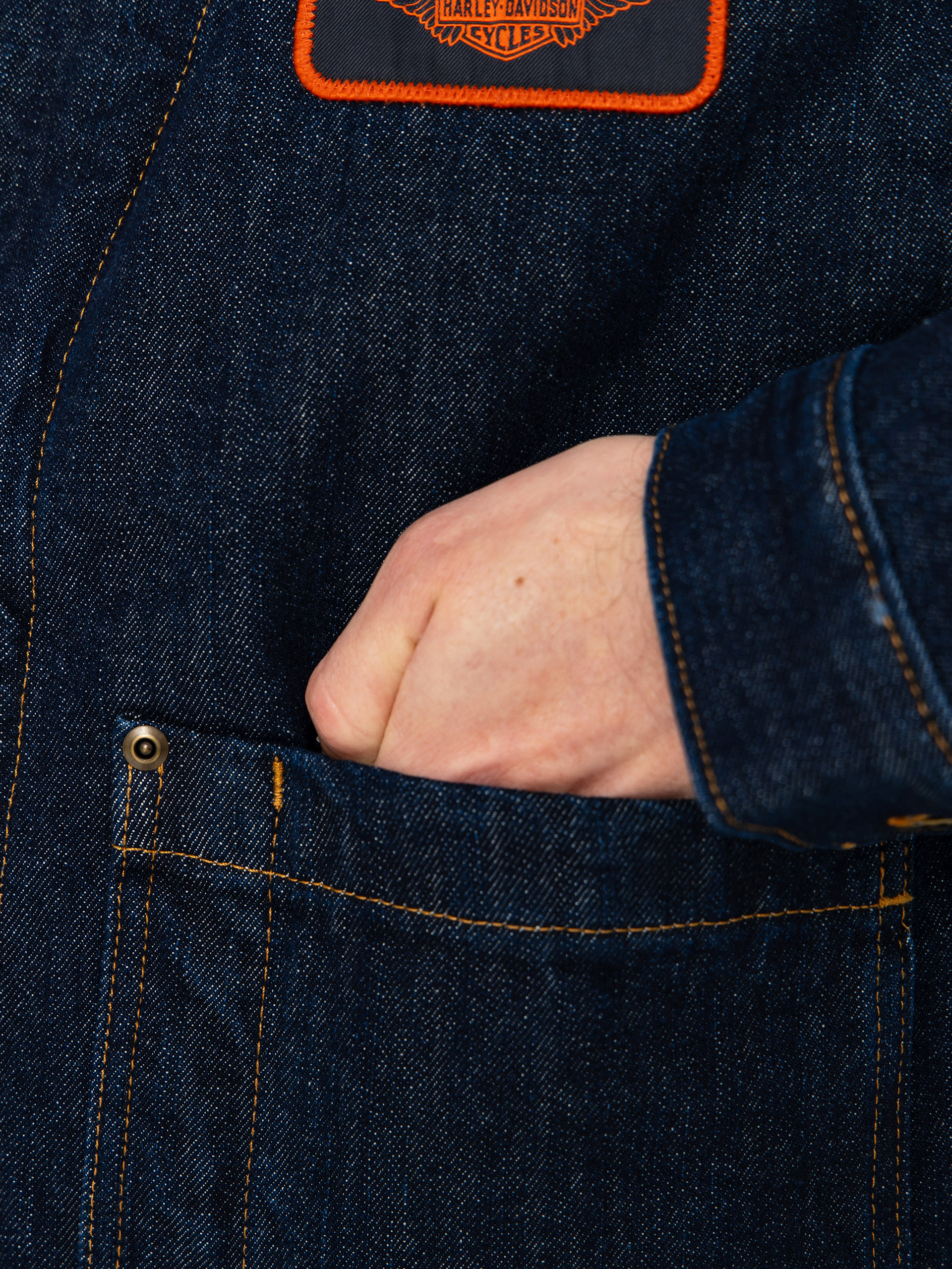 Bunda Dickies X Harley Davidson Boxy Denim (rinsed indigo blue)