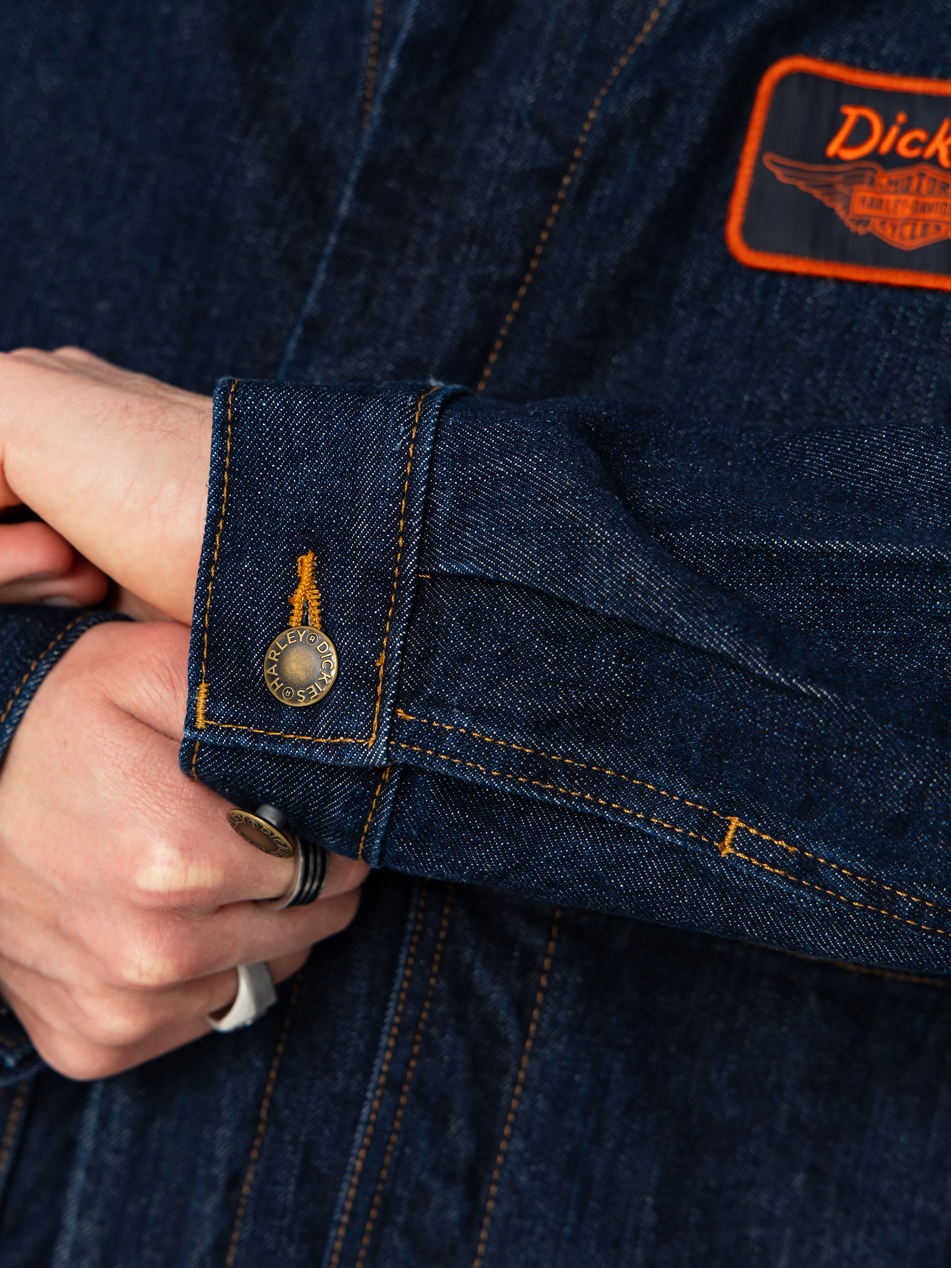 Bunda Dickies X Harley Davidson Boxy Denim (rinsed indigo blue)