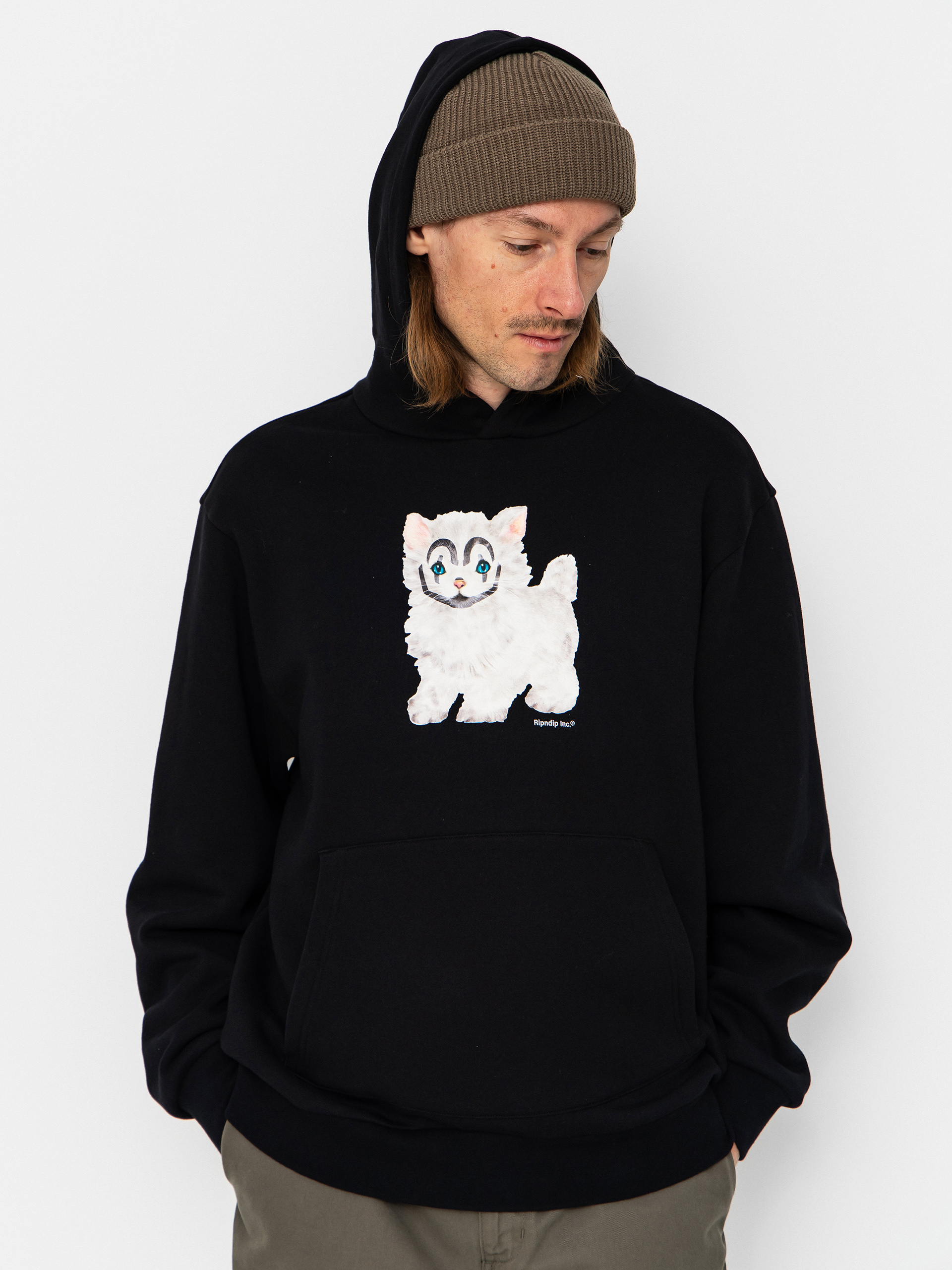 Mikina s kapucňou RipNDip Pet Me Im Cute HD (black)