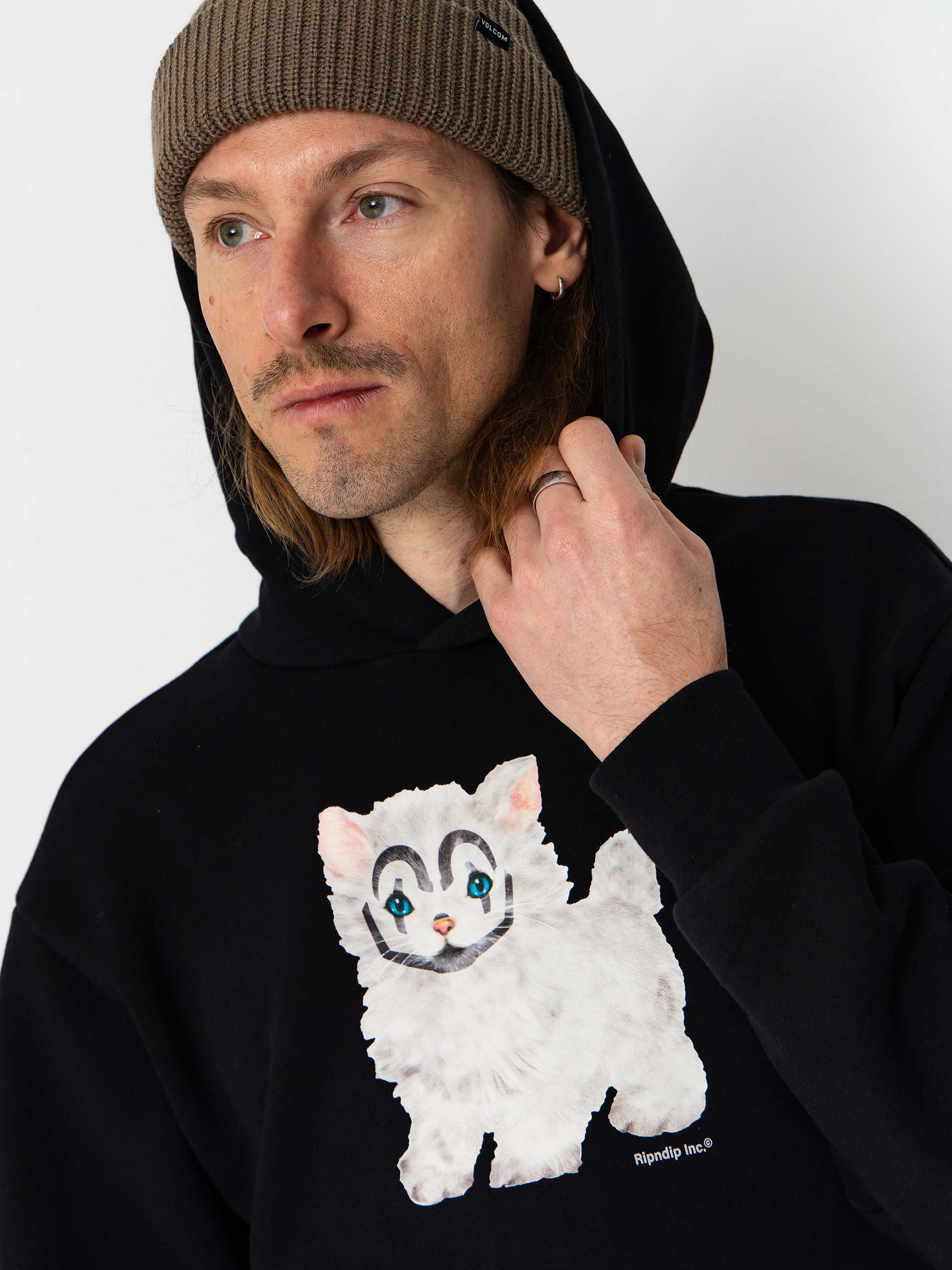 Mikina s kapucňou RipNDip Pet Me Im Cute HD (black)