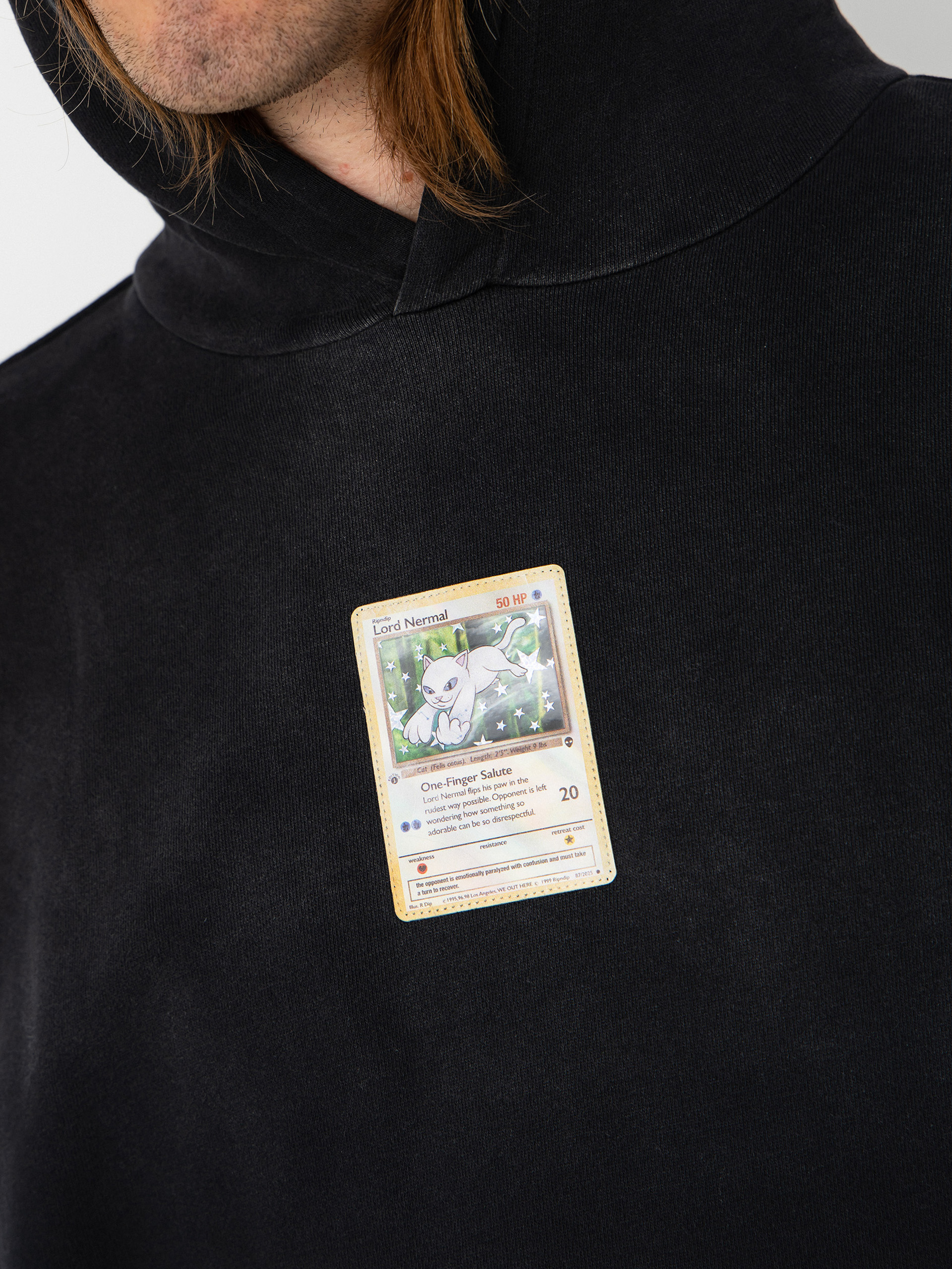 Mikina s kapucňou RipNDip Legendary Nerm HD (black vintage wash)