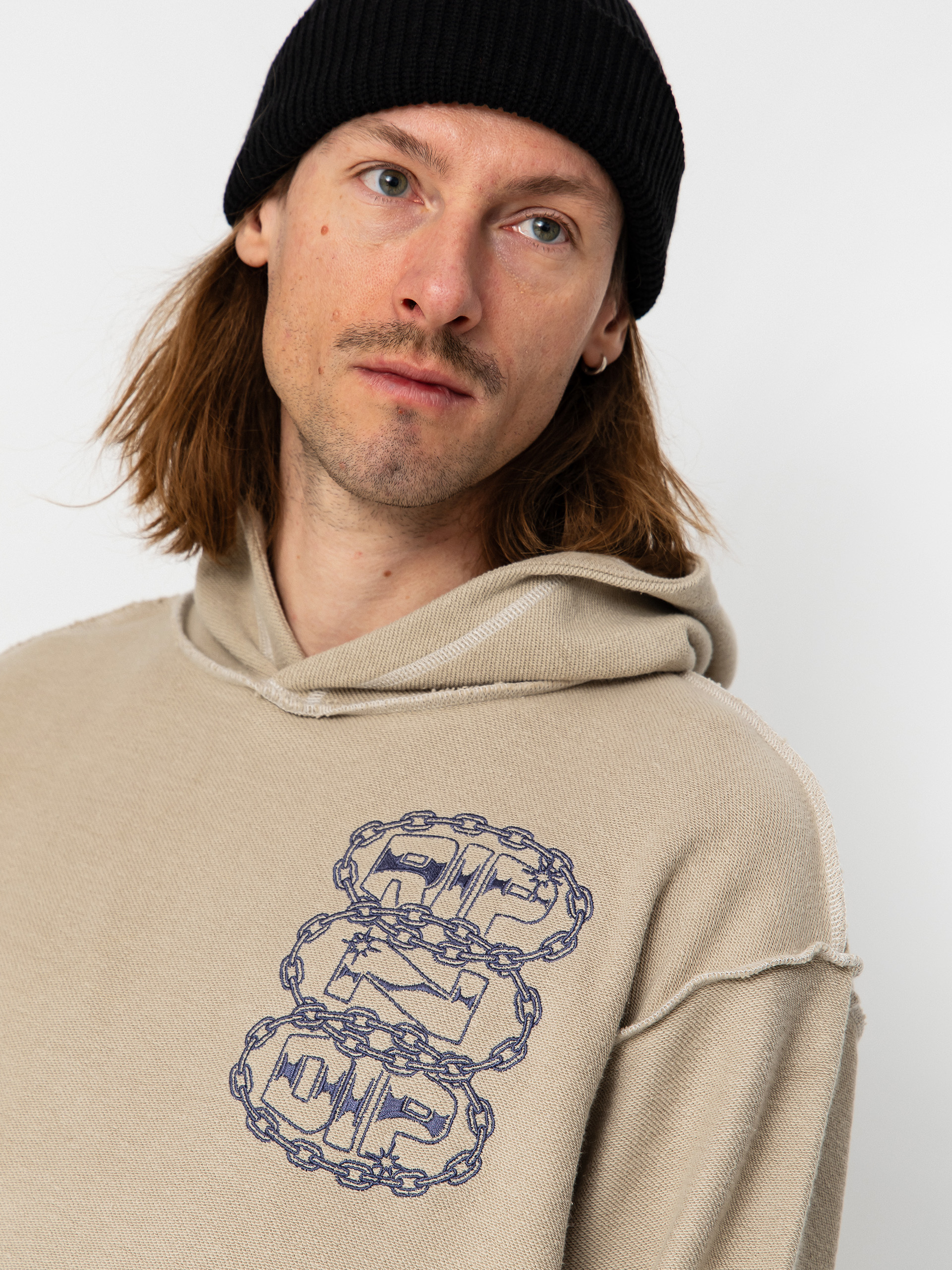 Mikina s kapucňou RipNDip Linked Up Reverse Stitched HD (khaki)