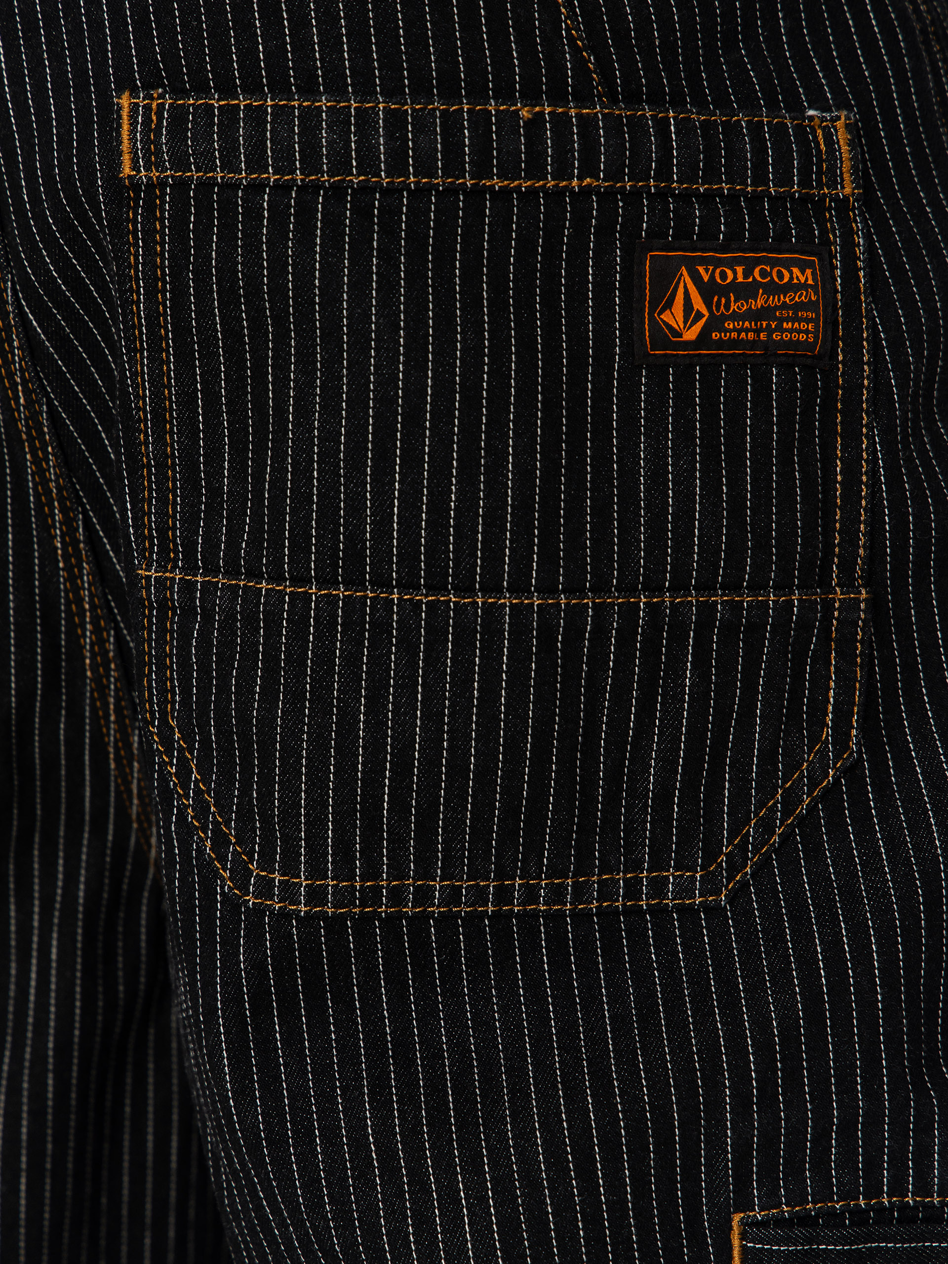 Nohavice Volcom Work Dialed (black stripe)