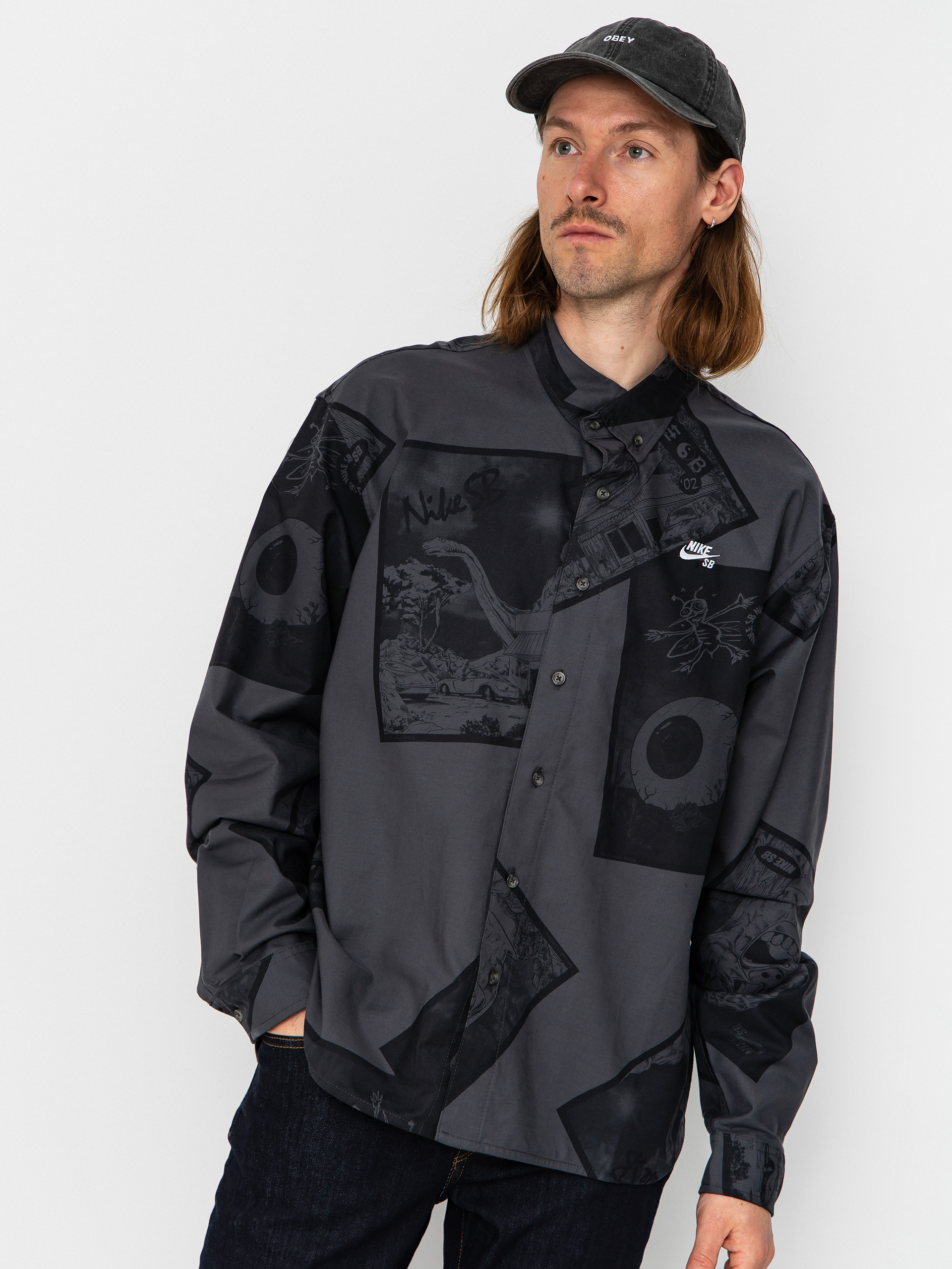 Košeľa Nike SB Nike SB (anthracite)