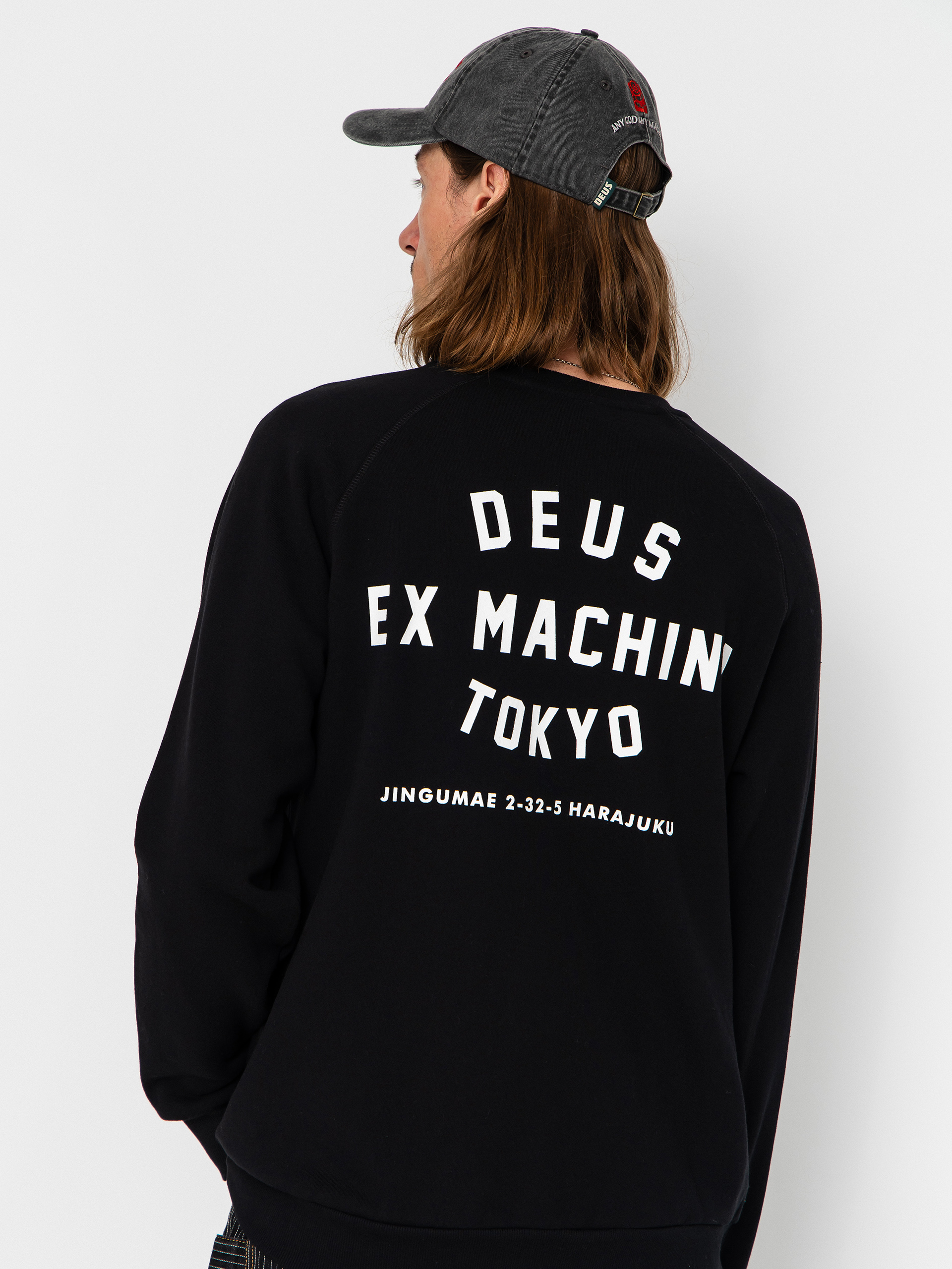Mikina Deus Ex Machina Harajuku Address Crew (black)