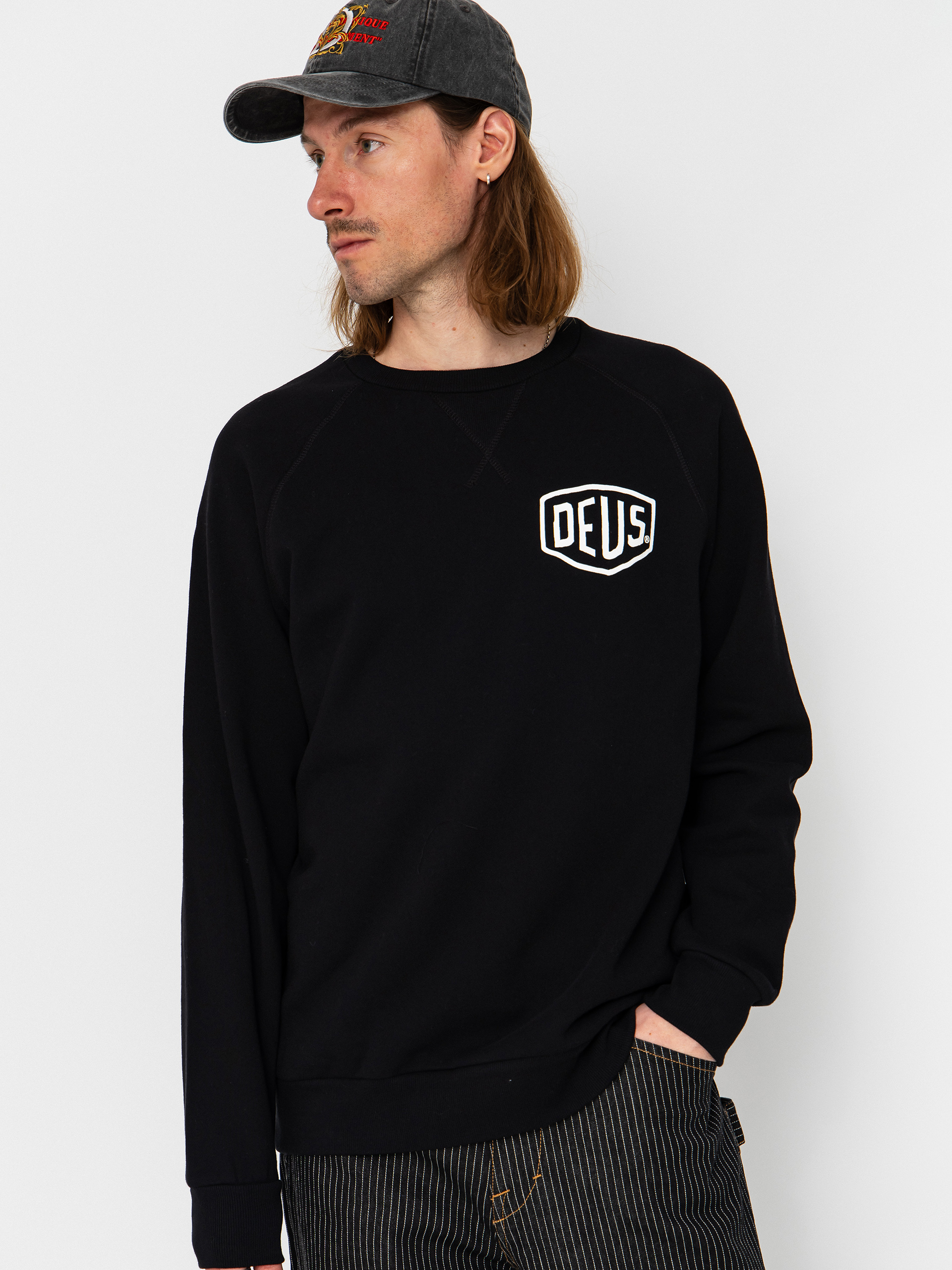 Mikina Deus Ex Machina Harajuku Address Crew (black)