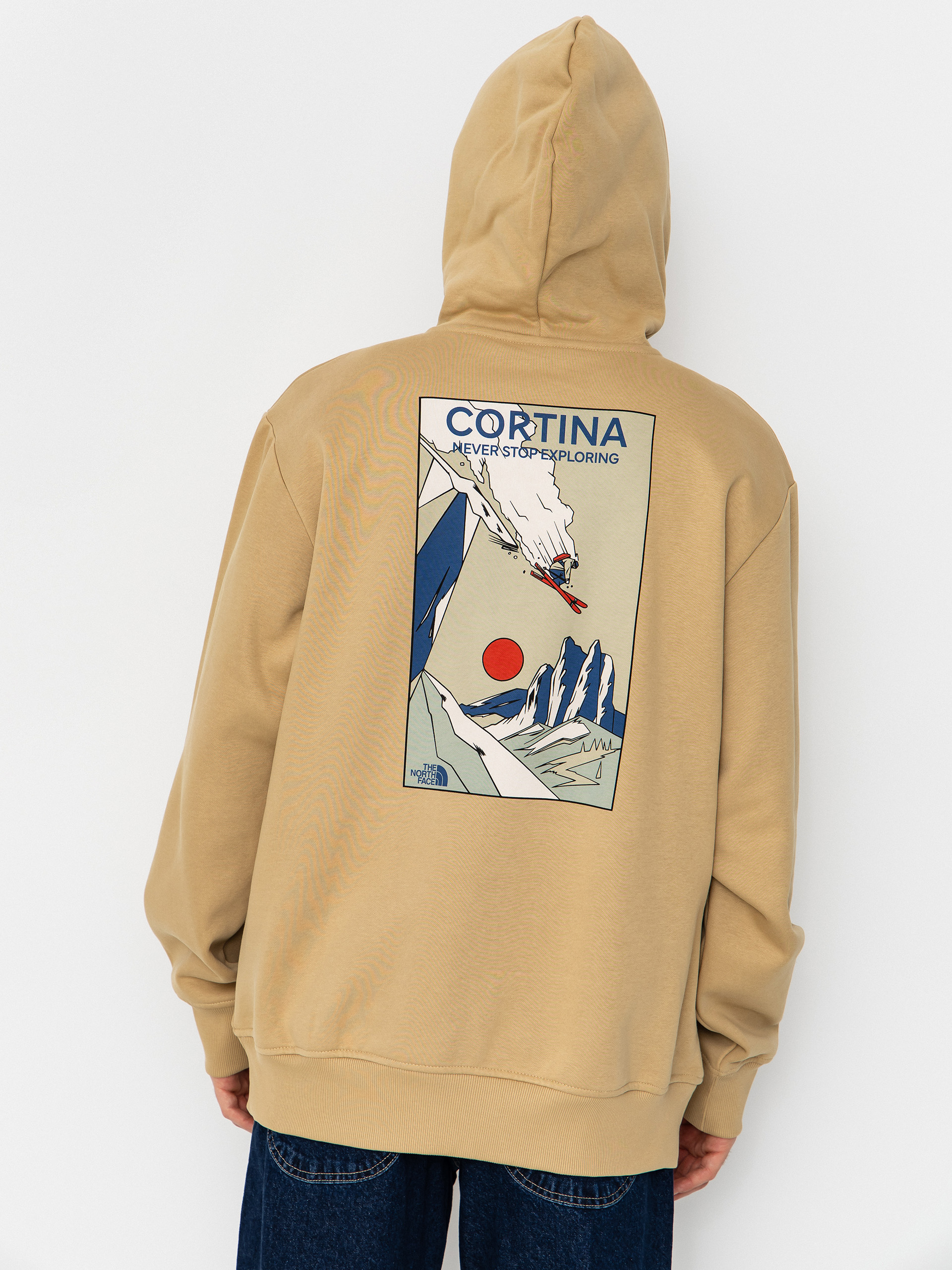 Mikina s kapucu0148ou The North Face Mountain Celebration Relaxed HD (khaki stone)