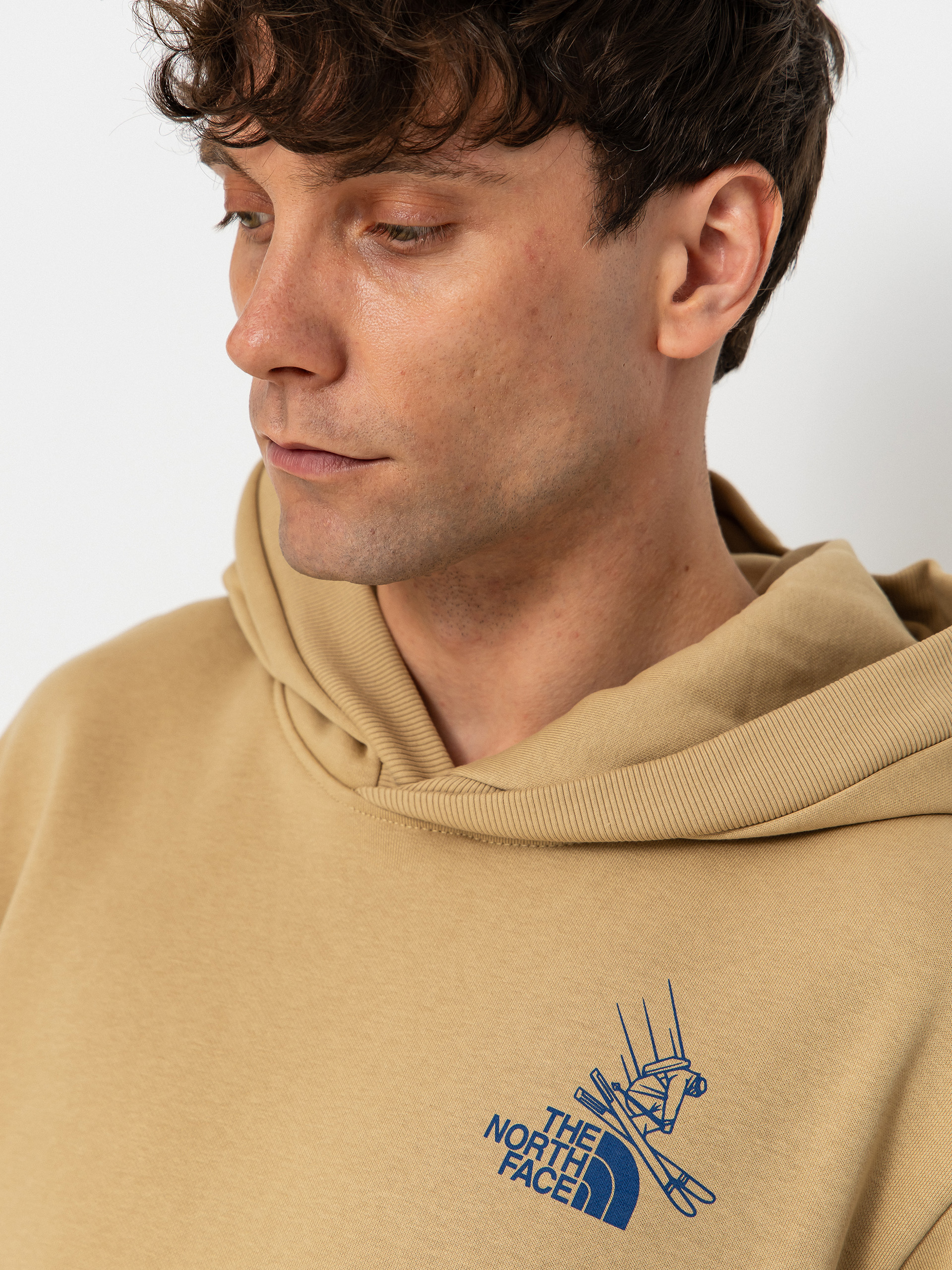 Mikina s kapucňou The North Face Mountain Celebration Relaxed HD (khaki stone)